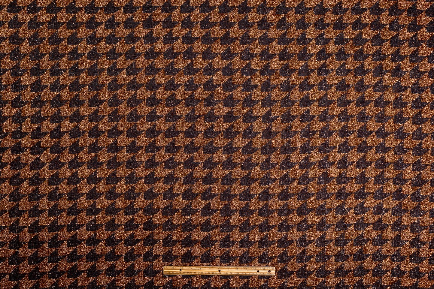 Metallic Italian Dogtooth Tweed - Copper / Black