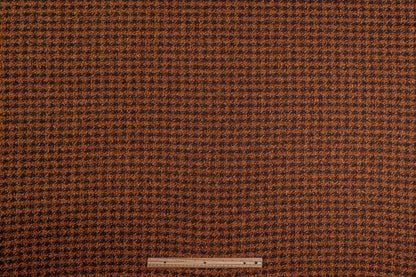 Metallic Italian Mini Houndstooth Tweed - Copper / Black