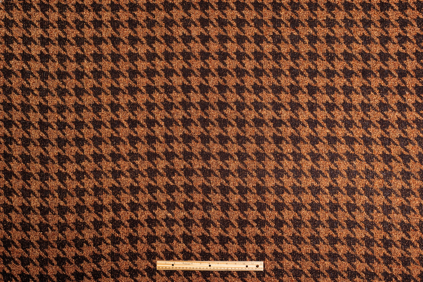 Metallic Italian Houndstooth Tweed - Copper / Black