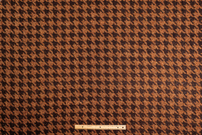 Metallic Italian Houndstooth Tweed - Copper / Black