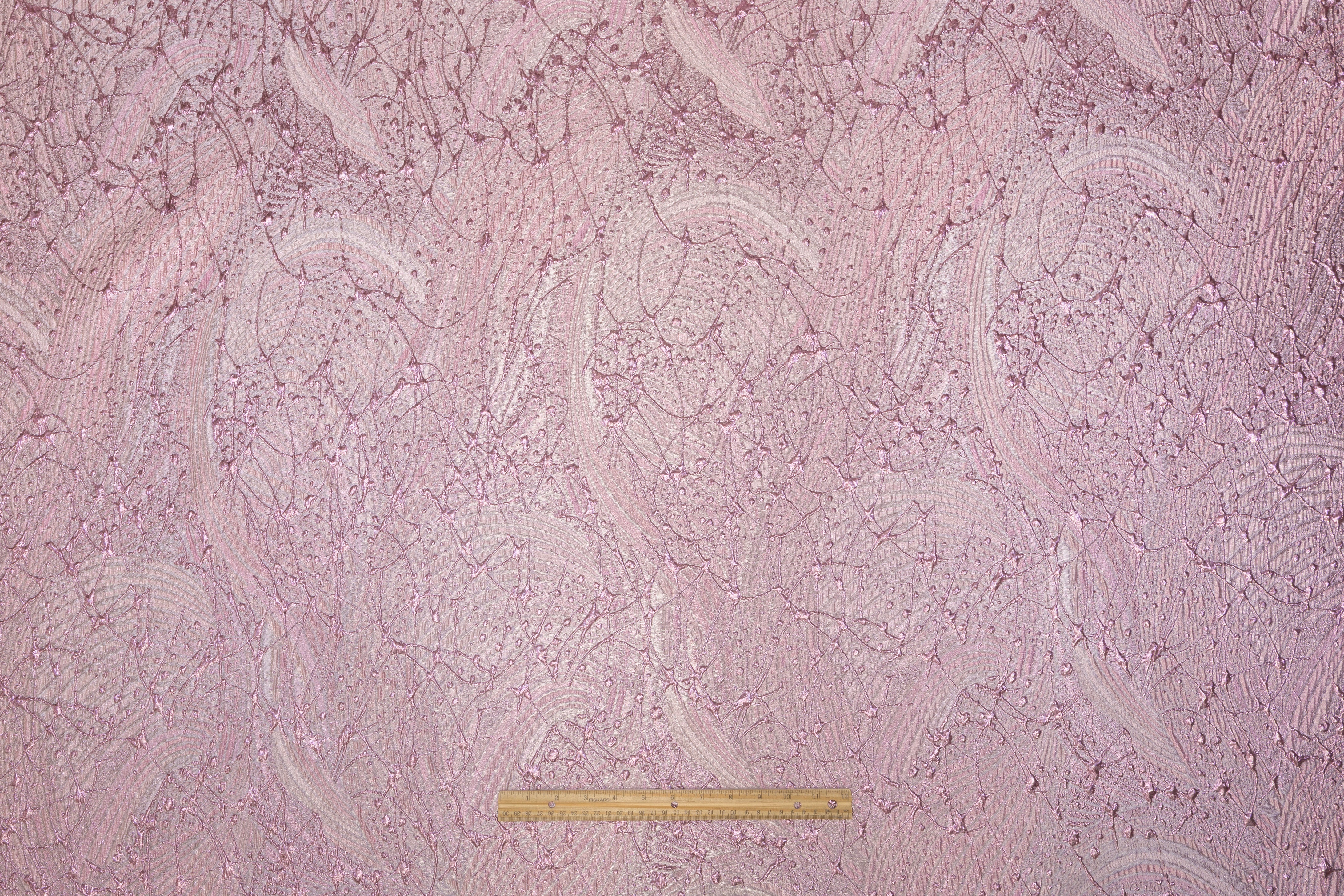 Abstract Metallic Italian Cloqué Brocade - Pink