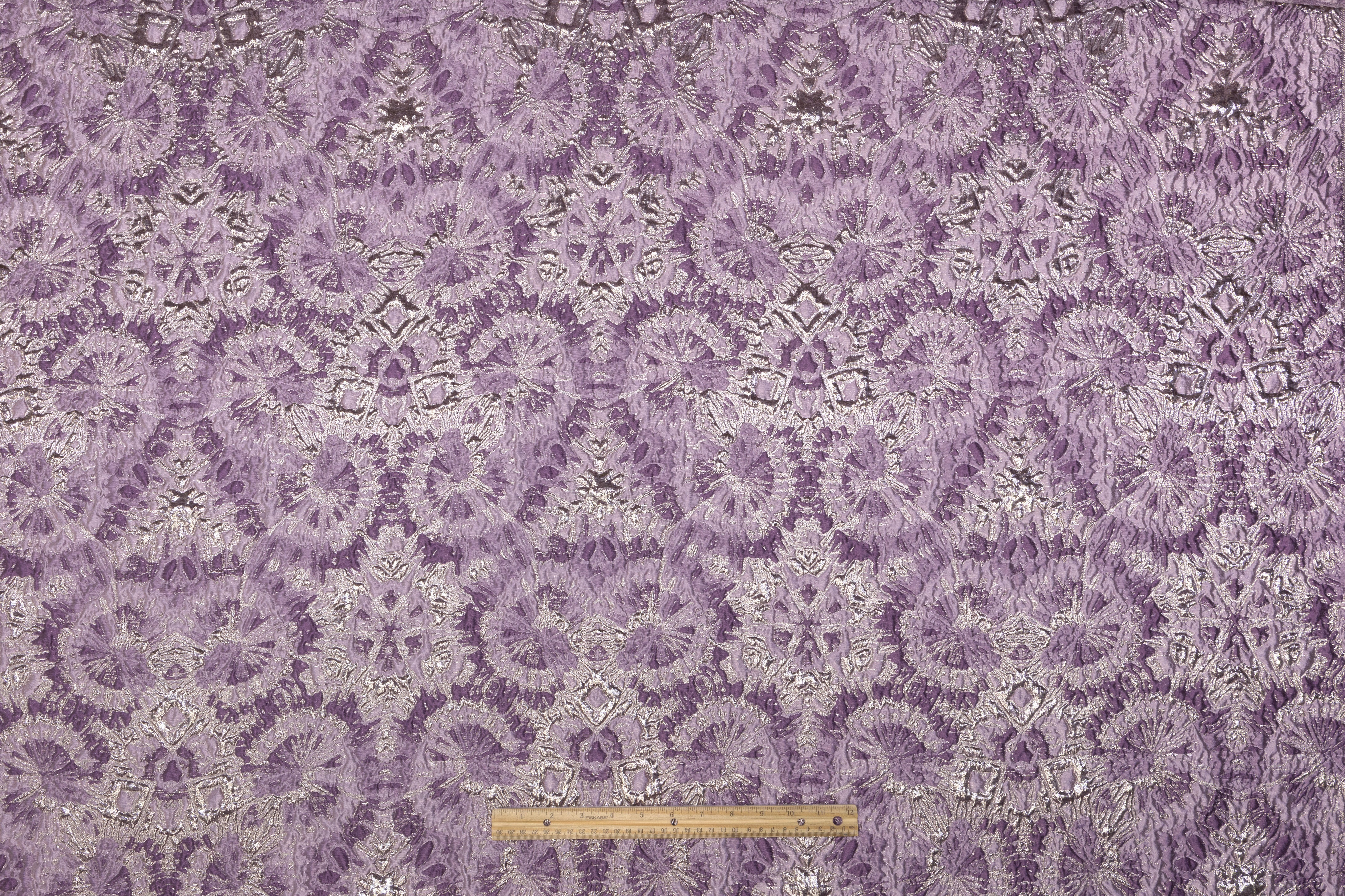 Abstract Metallic Italian Brocade - Lavender