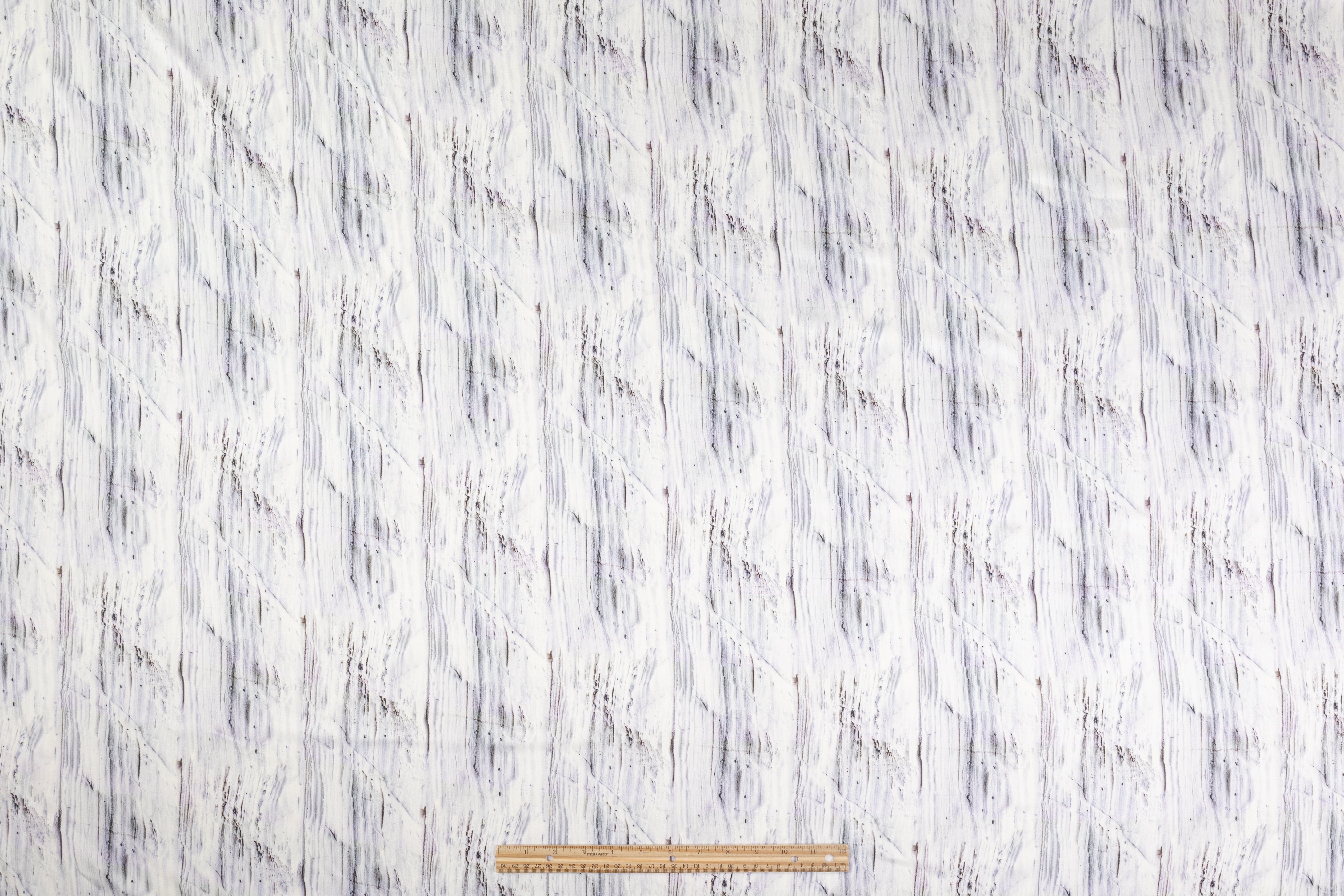 Abstract Italian Viscose Challis - Gray / White