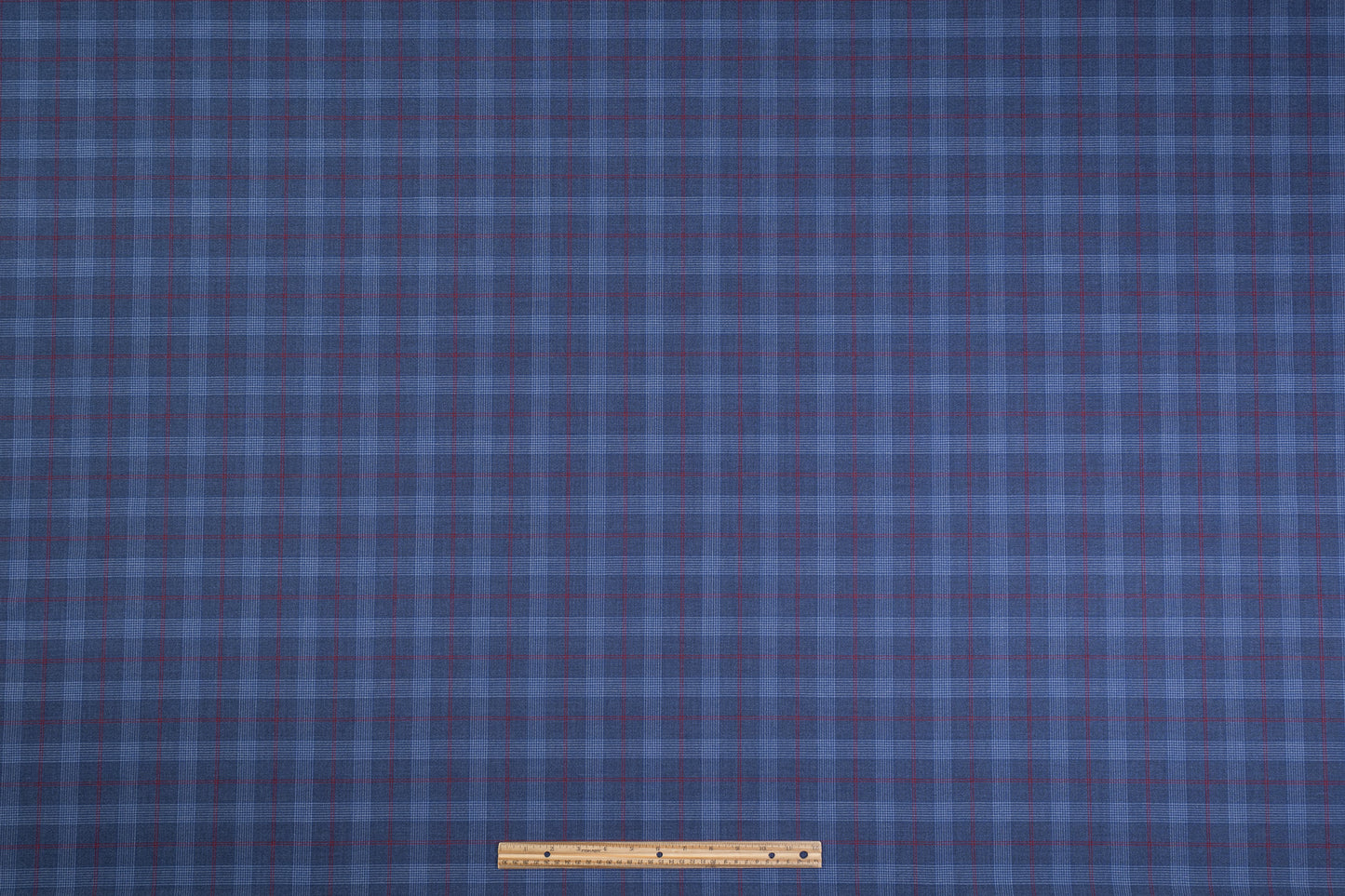 Guabello - Checked Italian Wool Suiting - Blue / Red