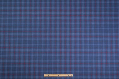 Guabello - Checked Italian Wool Suiting - Blue / Red