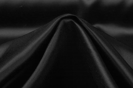 Double Faced Italian Acetate Wool Satin - Black