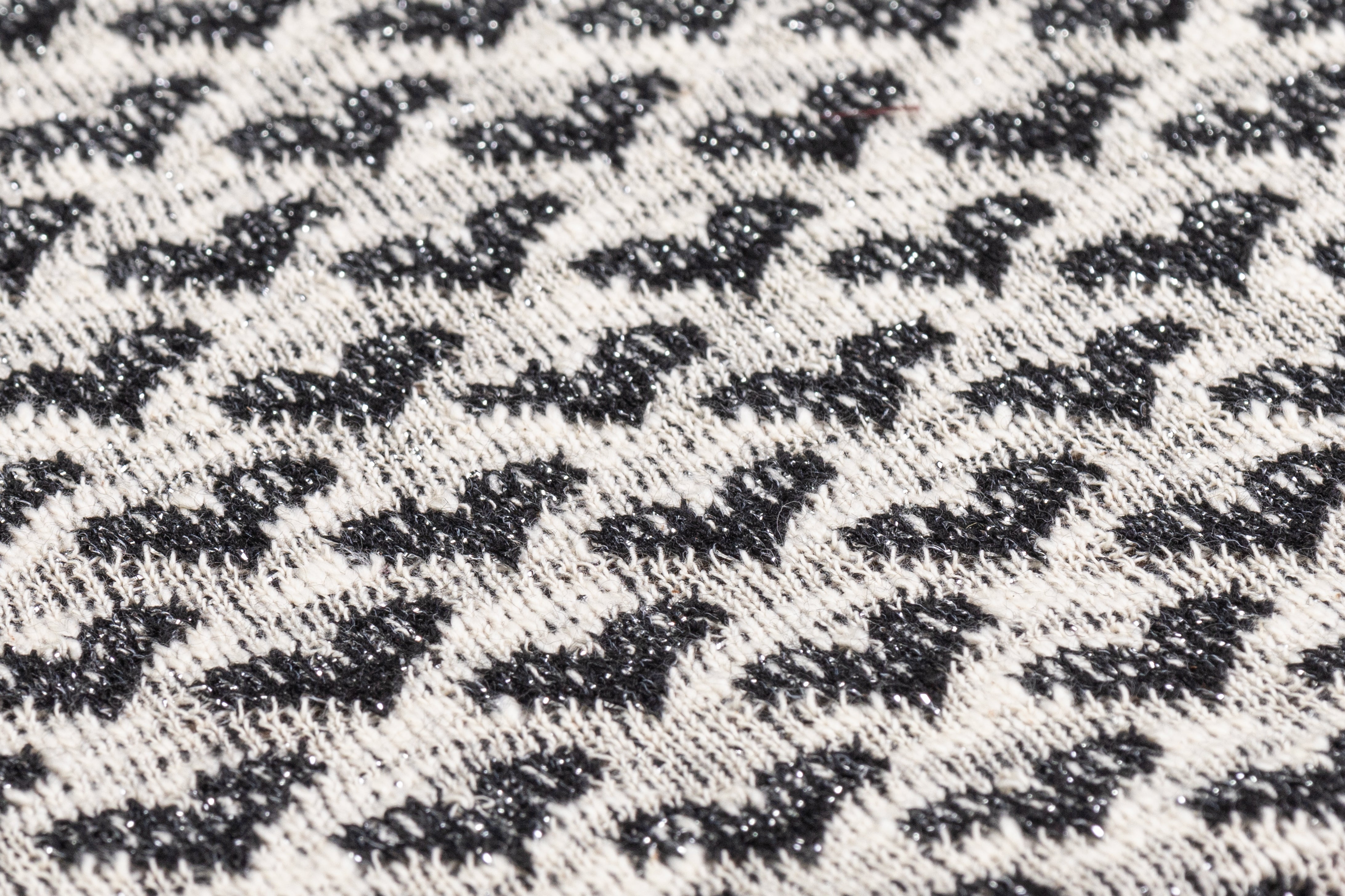 Valentino - Metallic Hearts Cotton Knit - Black / Off White / Silver