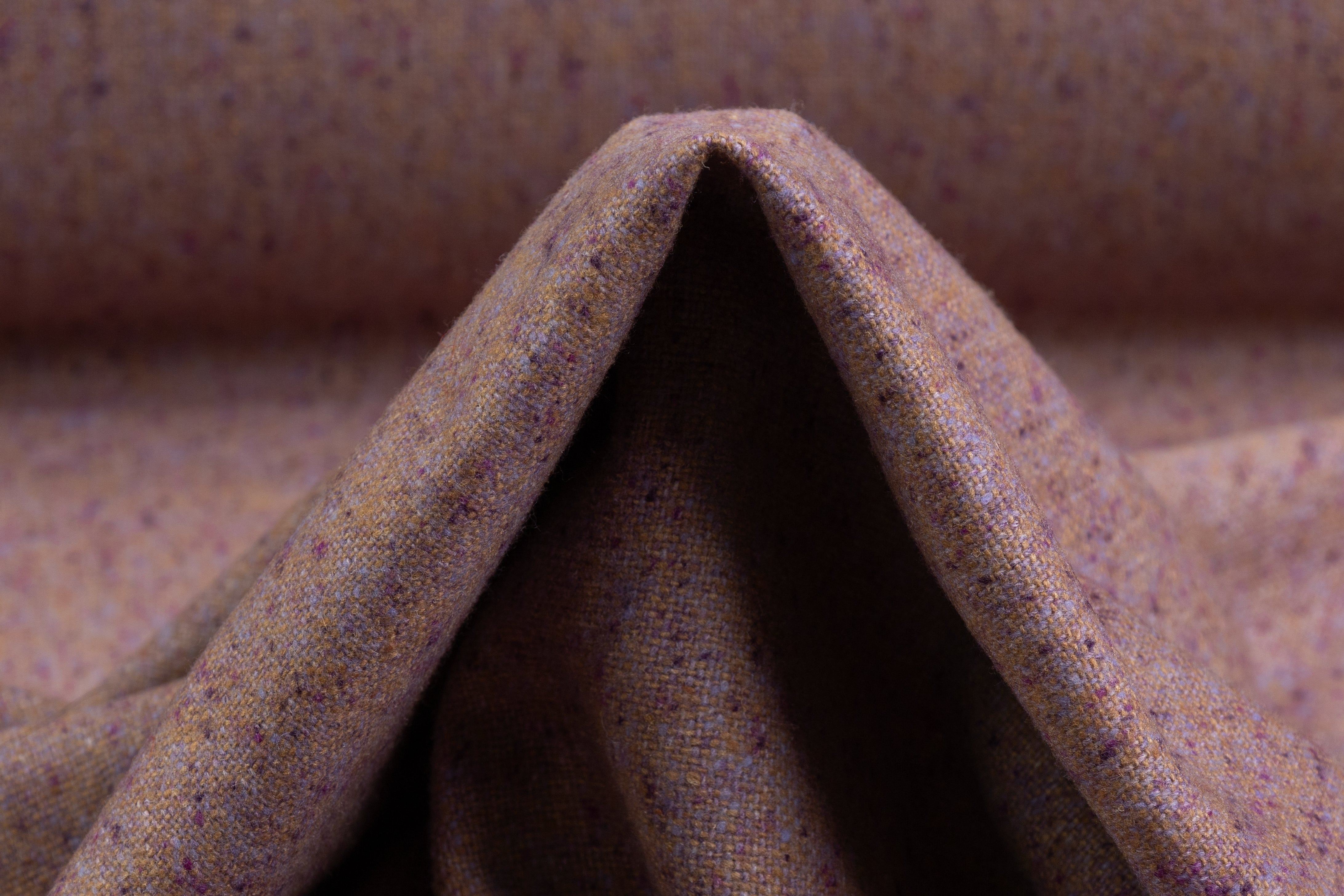 Italian Speckled Wool Coating - Beige / Mauve