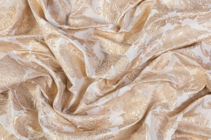 Floral Metallic Brocade - Beige