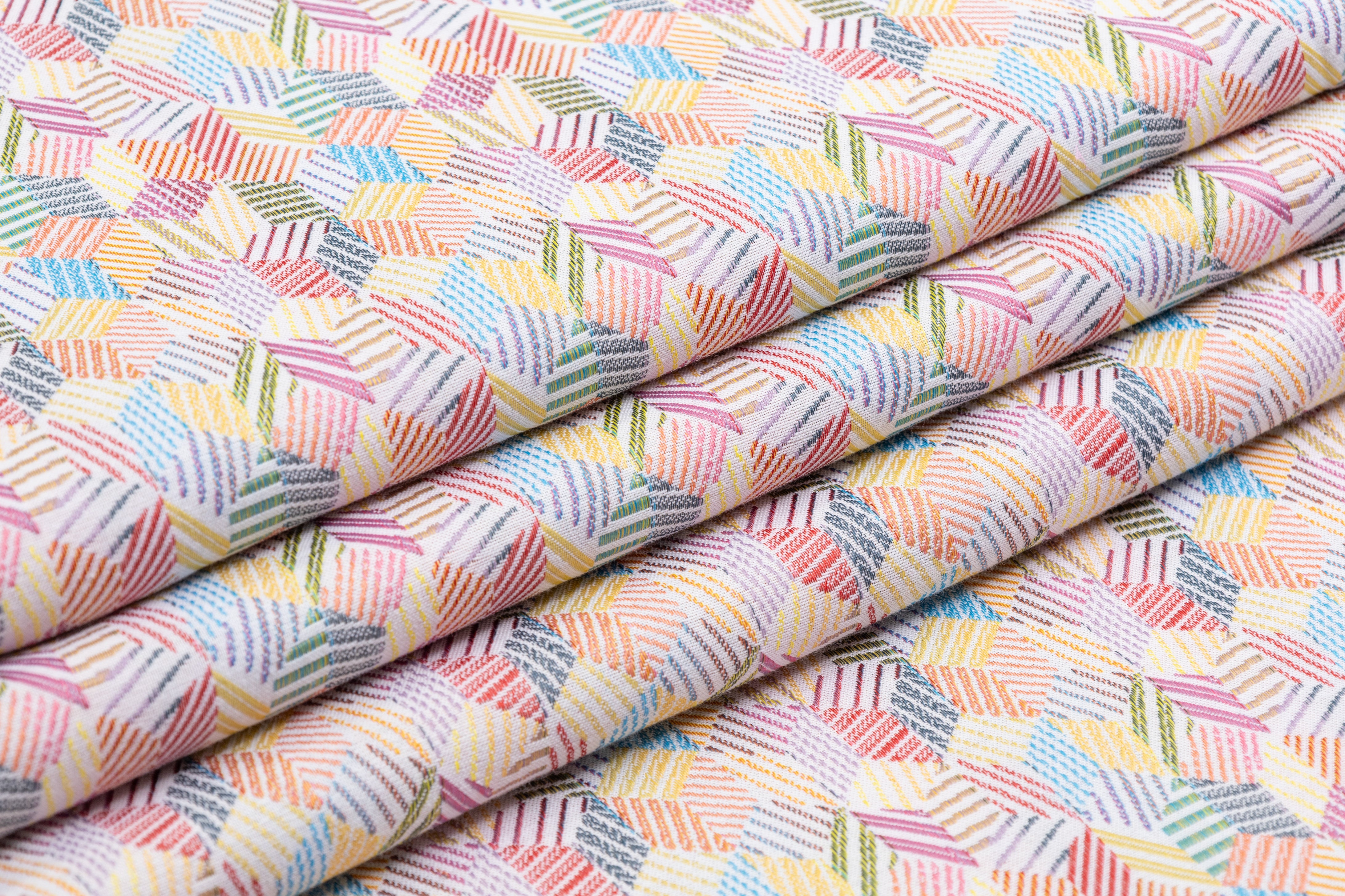 Geometric Italian Stretch Brocade - Multicolor