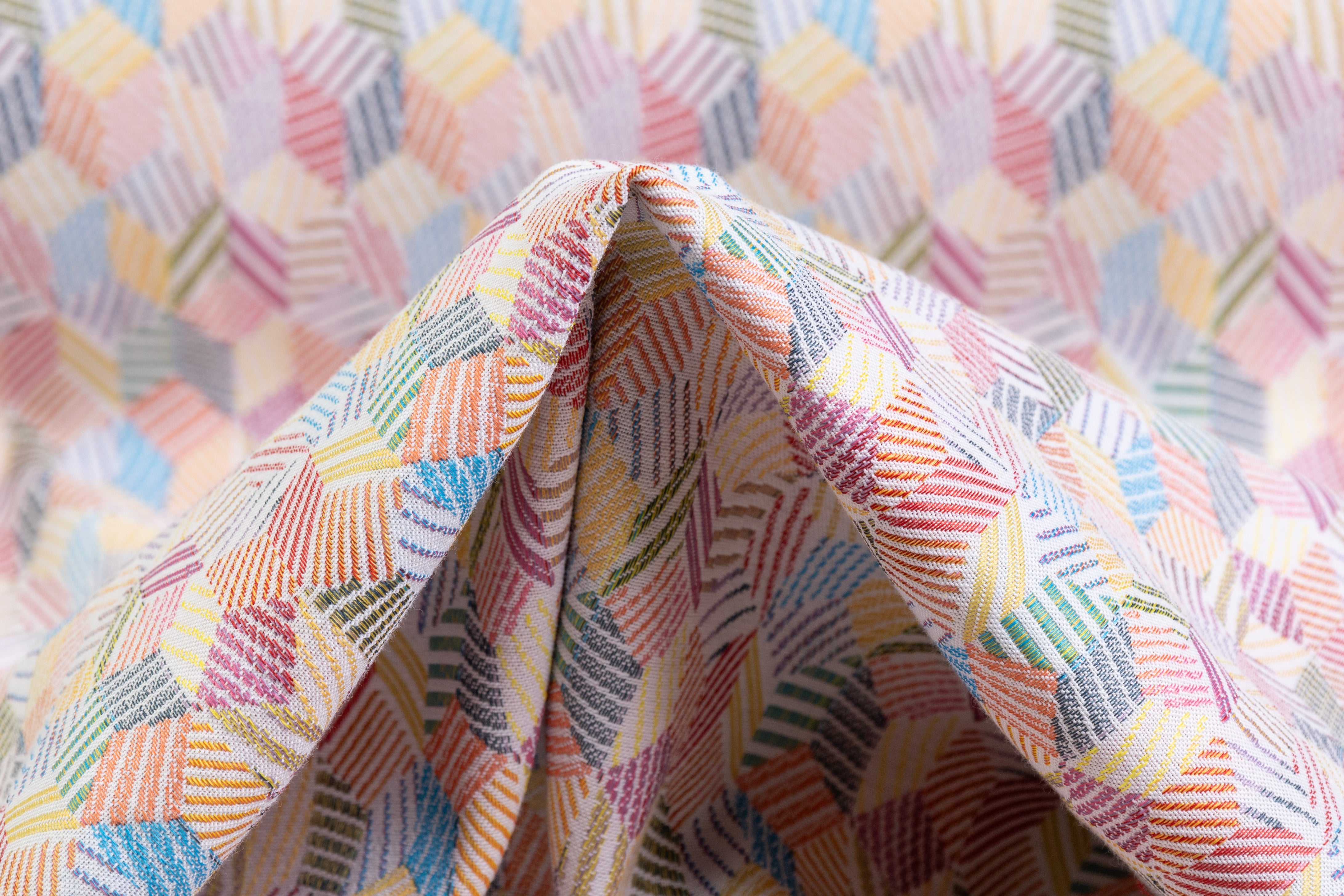 Geometric Italian Stretch Brocade - Multicolor