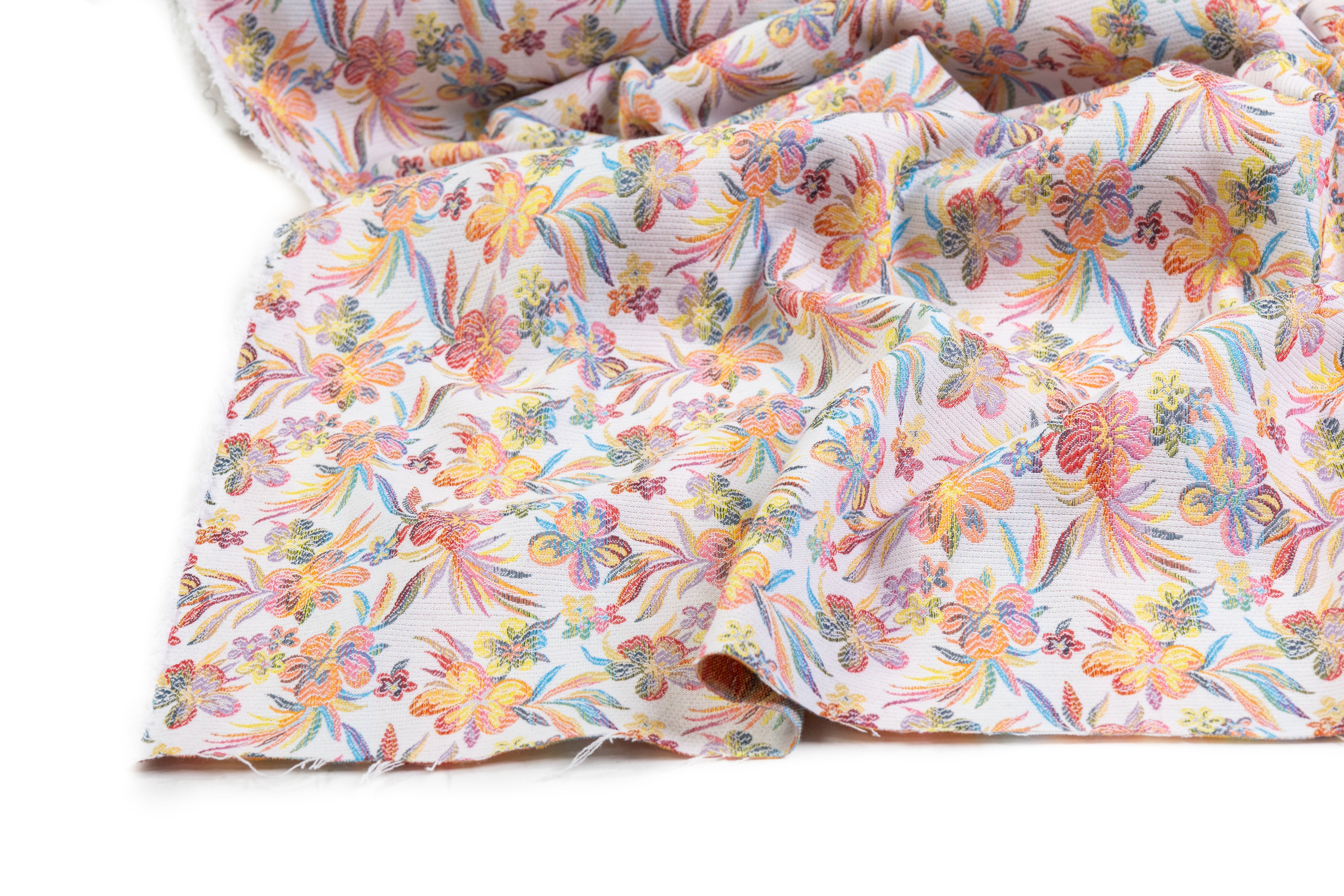 Floral Italian Stretch Brocade - Multicolor