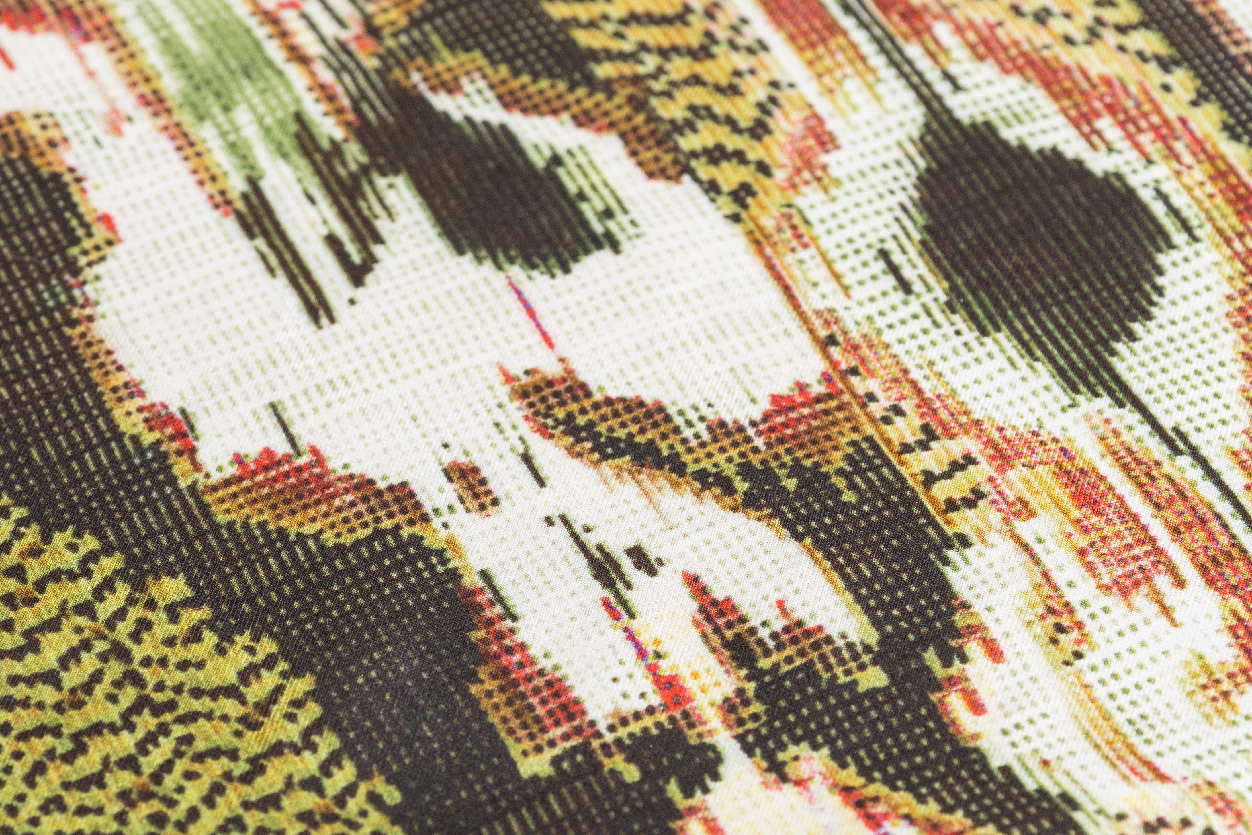 Abstract Italian Silk Viscose Challis - Green / Brown