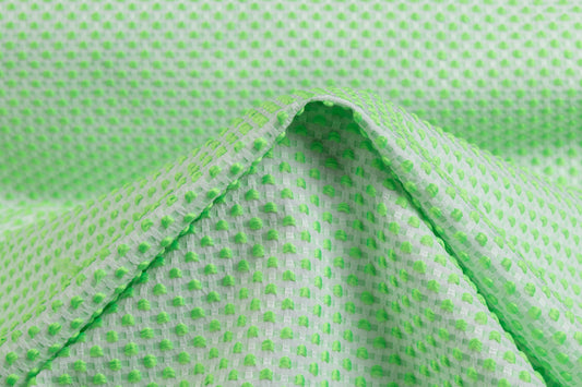 Dotted Brocade - Green / White