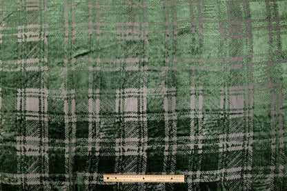 Silk Viscose Velvet Burnout - Green and Black