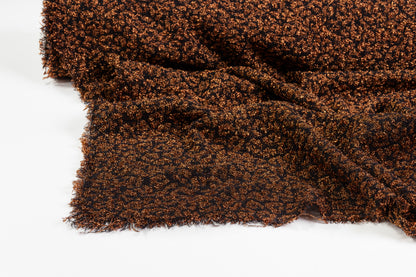 Metallic Italian Cheetah Print Tweed - Copper / Black
