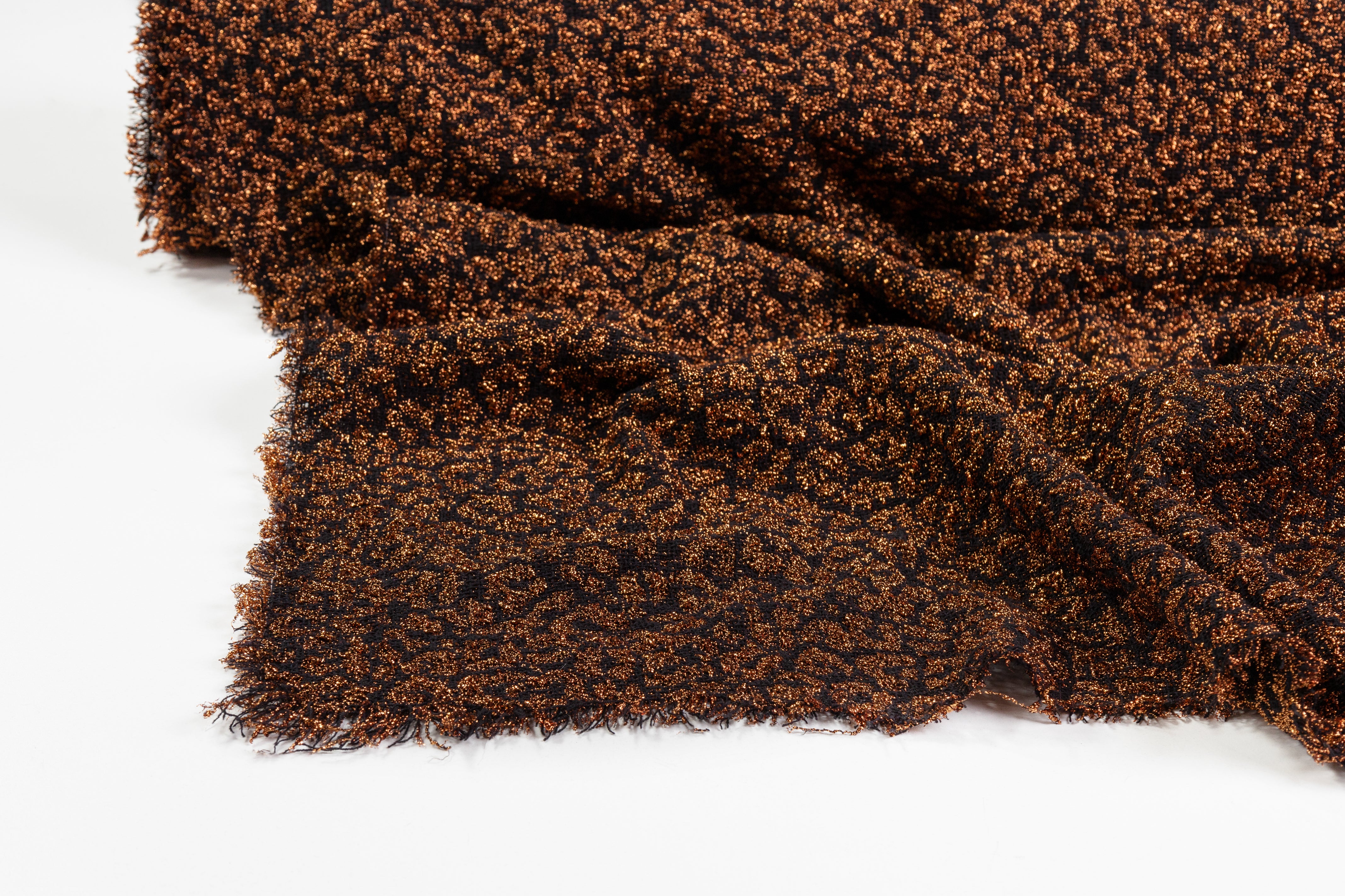 Metallic Italian Cheetah Print Tweed - Copper / Black