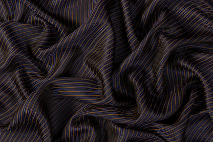 Double Faced Viscose Jacquard - Antique Gold and Navy Blue