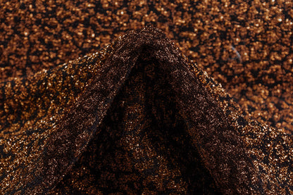 Metallic Italian Cheetah Print Tweed - Copper / Black
