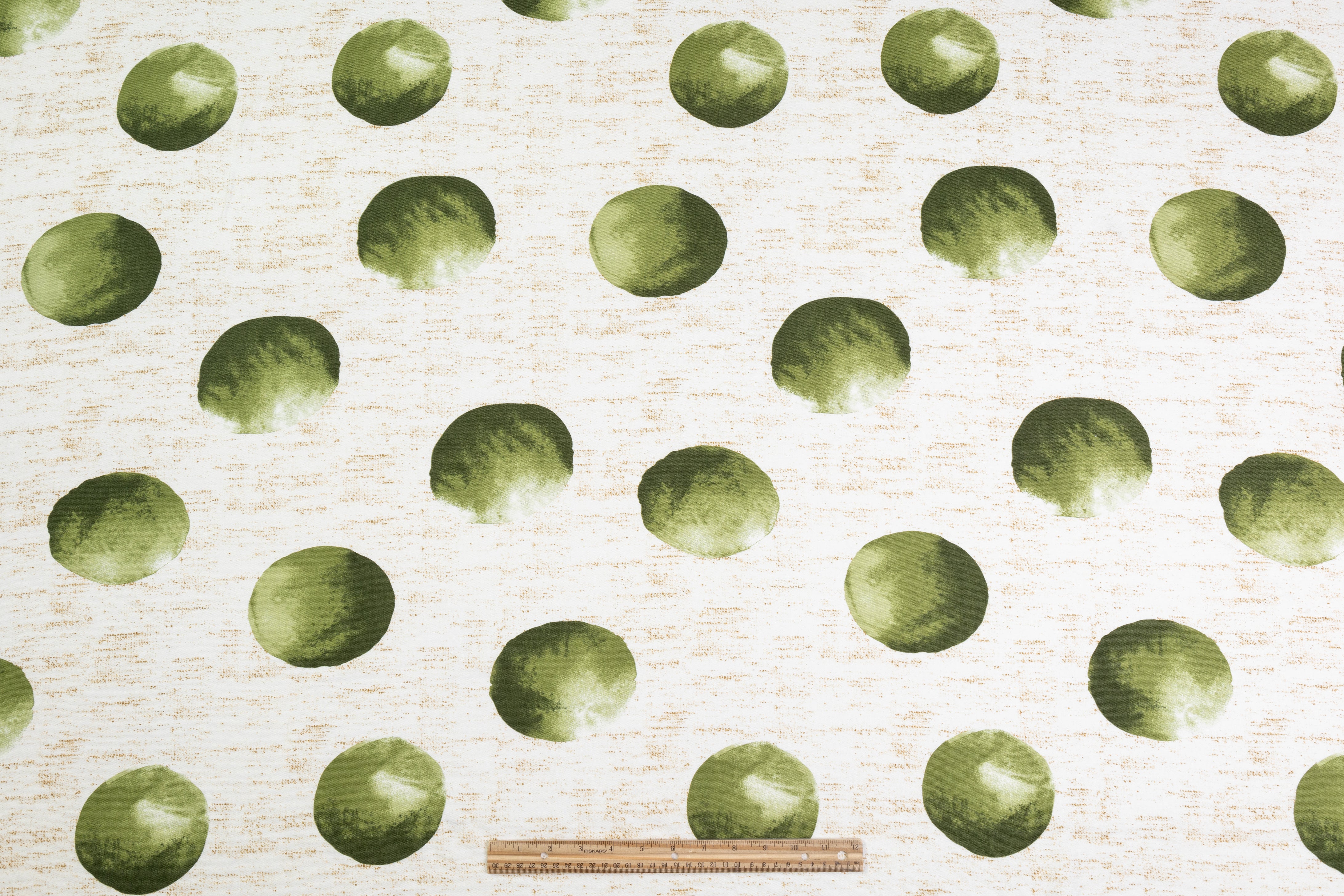Printed Italian Linen Viscose Blend - White / Lime