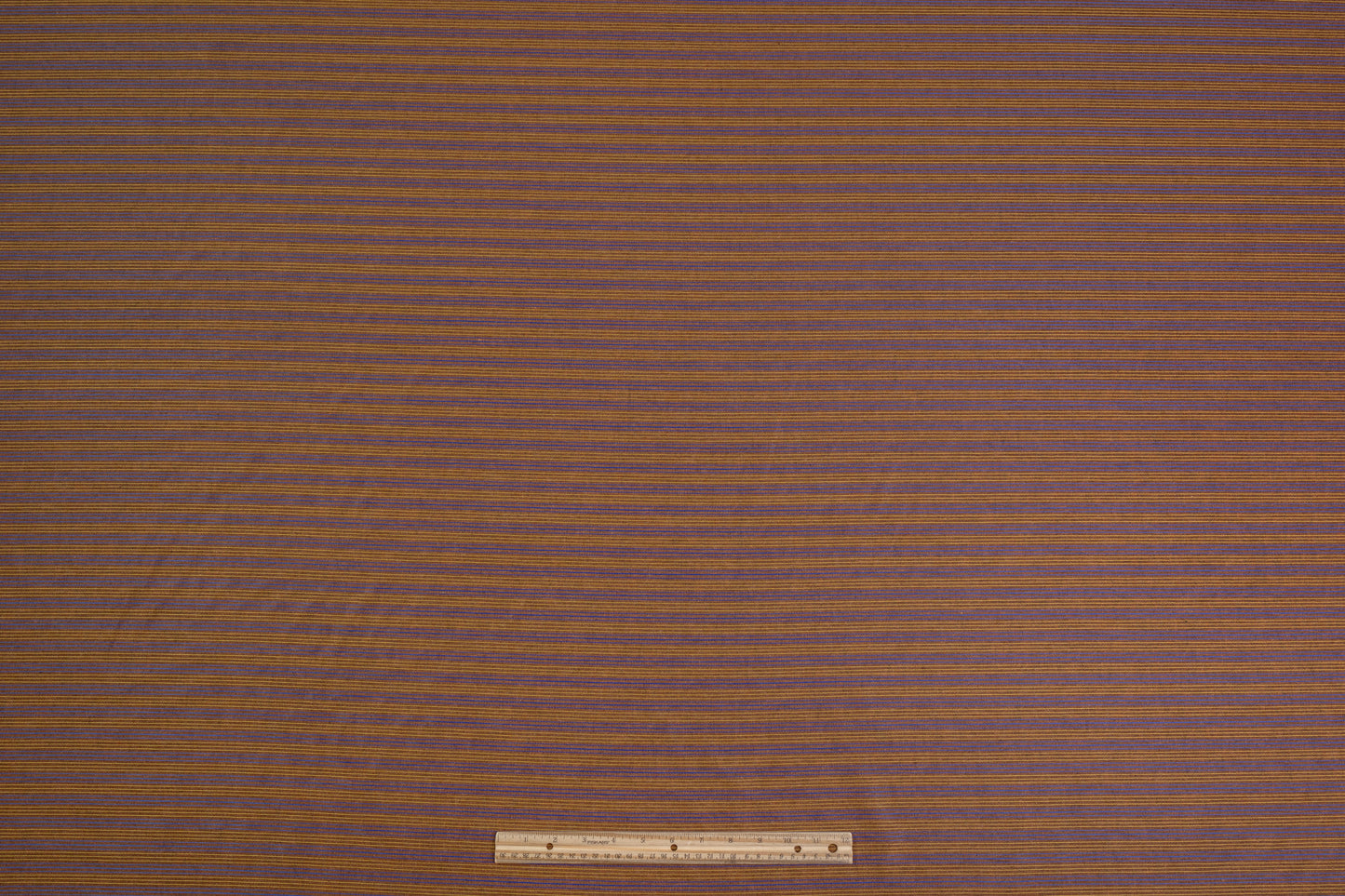 Striped Italian Wool Blend Suiting - Brown / Blue / Yellow