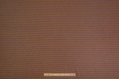 Striped Italian Wool Blend Suiting - Brown / Blue / Yellow