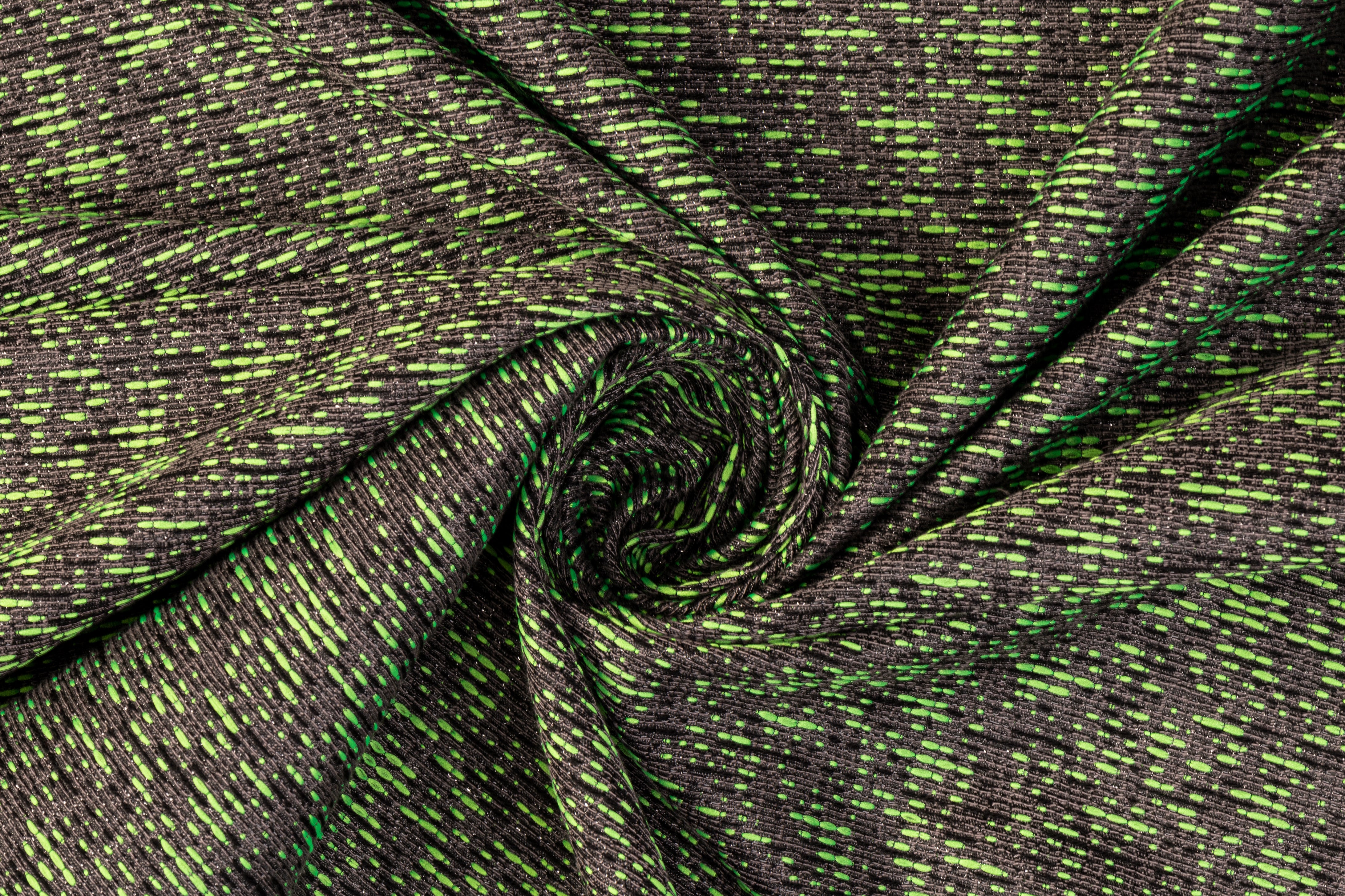 Metallic Brocade - Green and Gray