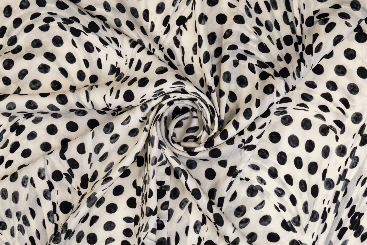Abstract Viscose Crepe - Off White and Black