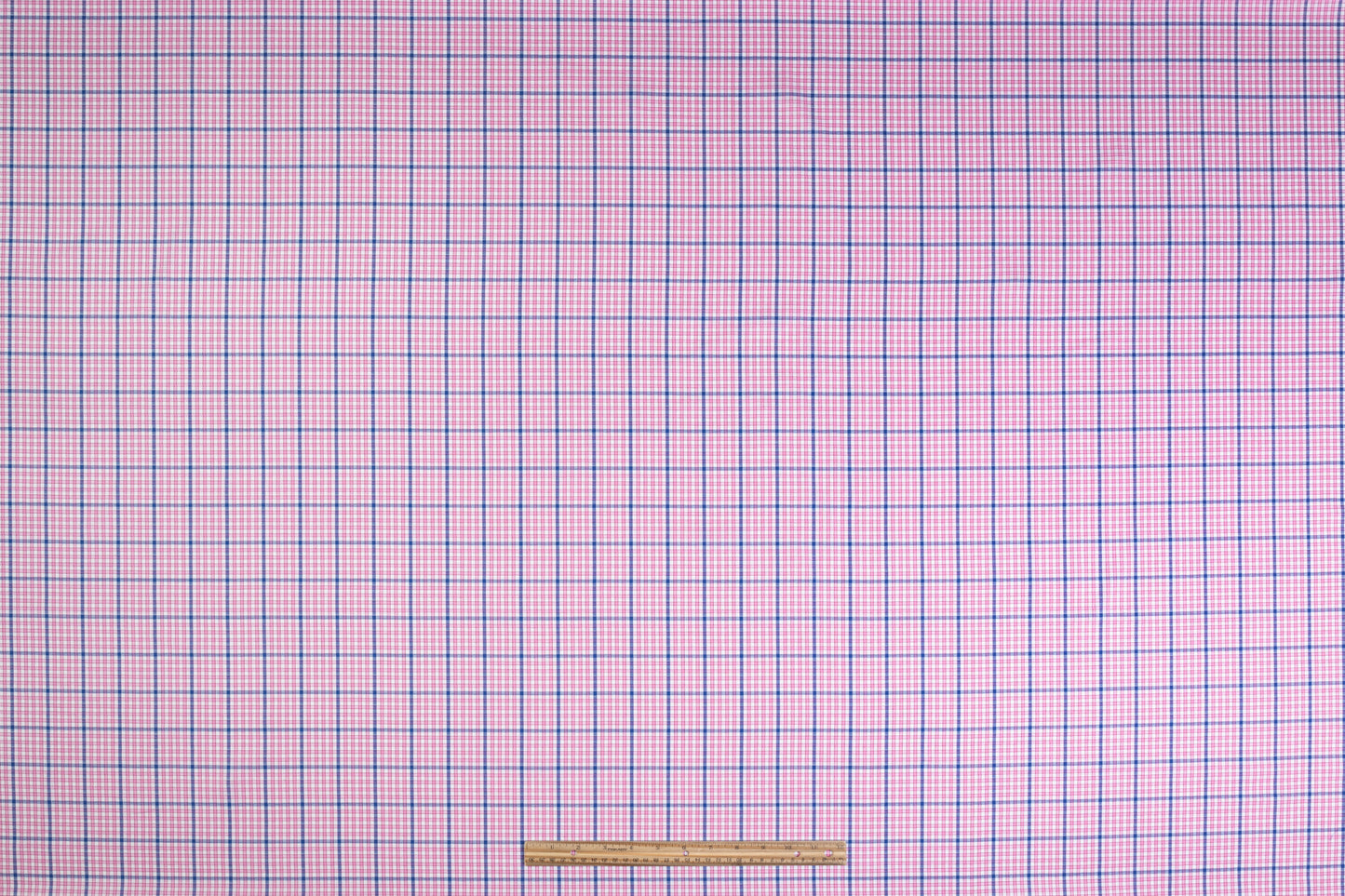 Checked Italian Linen Viscose Blend - Pink / Blue / White