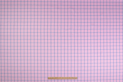 Checked Italian Linen Viscose Blend - Pink / Blue / White