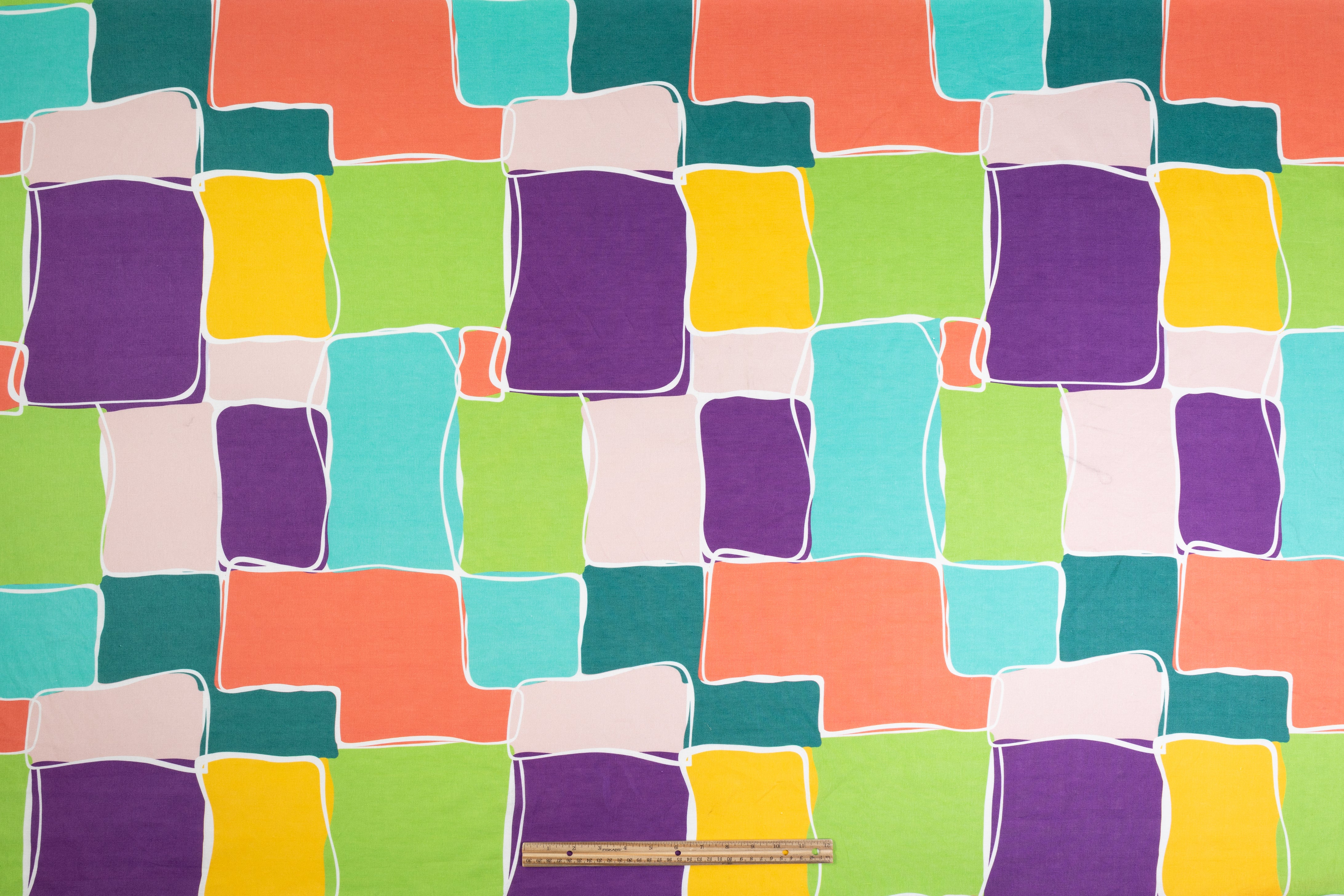Color Block Italian Linen Viscose Blend - Multicolor