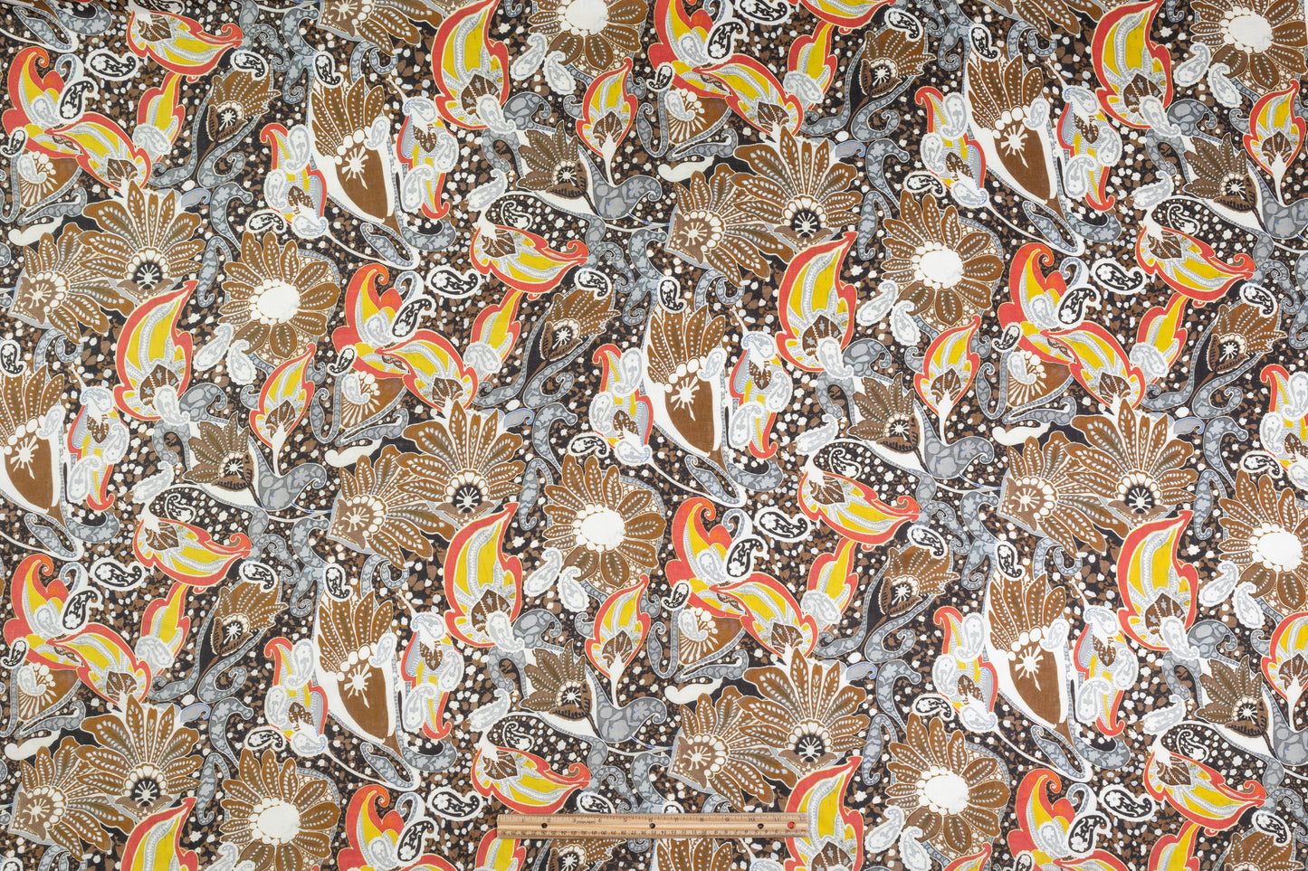 Paisley Floral Italian Linen - Brown