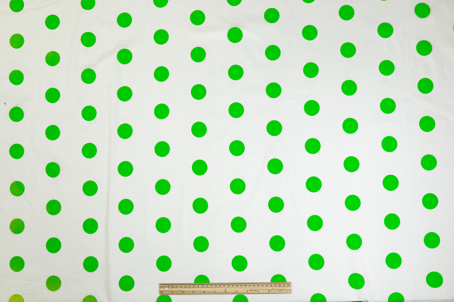 Polka Dot Cotton Print - Green and White