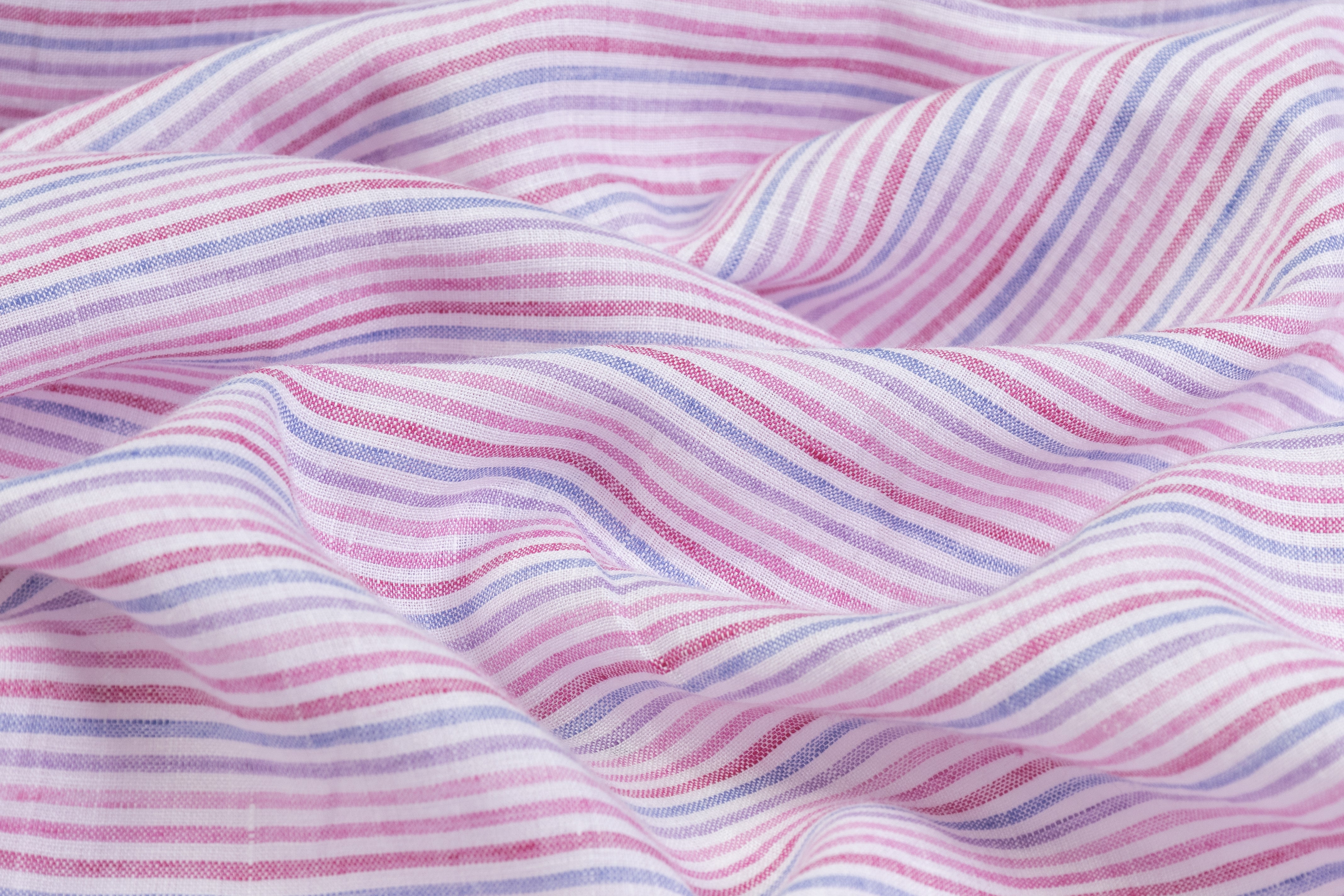 Striped Italian Linen - Pink / Blue / Purple