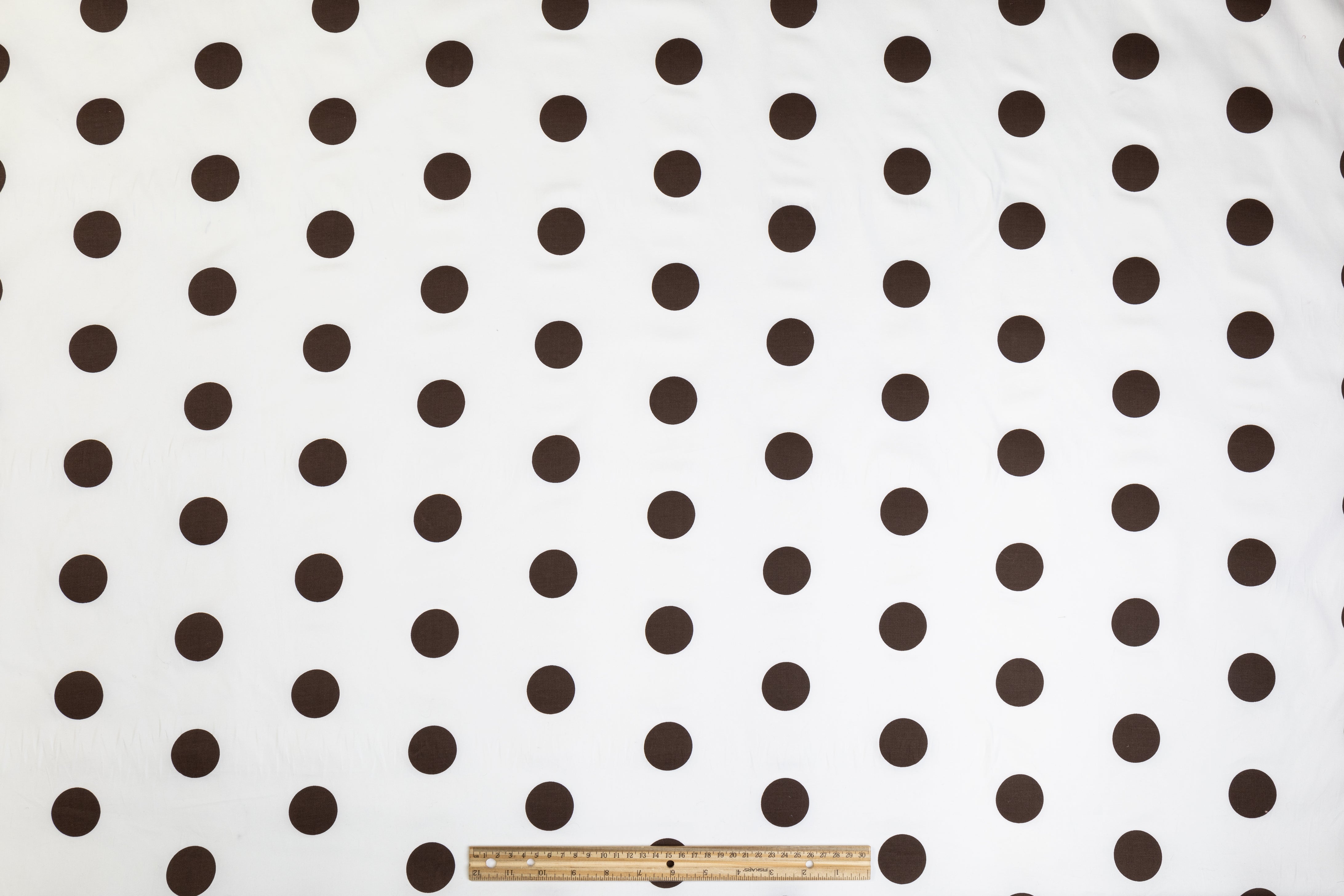 Polka Dot Cotton Print - Brown and White