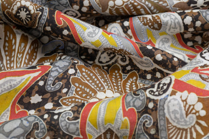 Paisley Floral Italian Linen - Brown