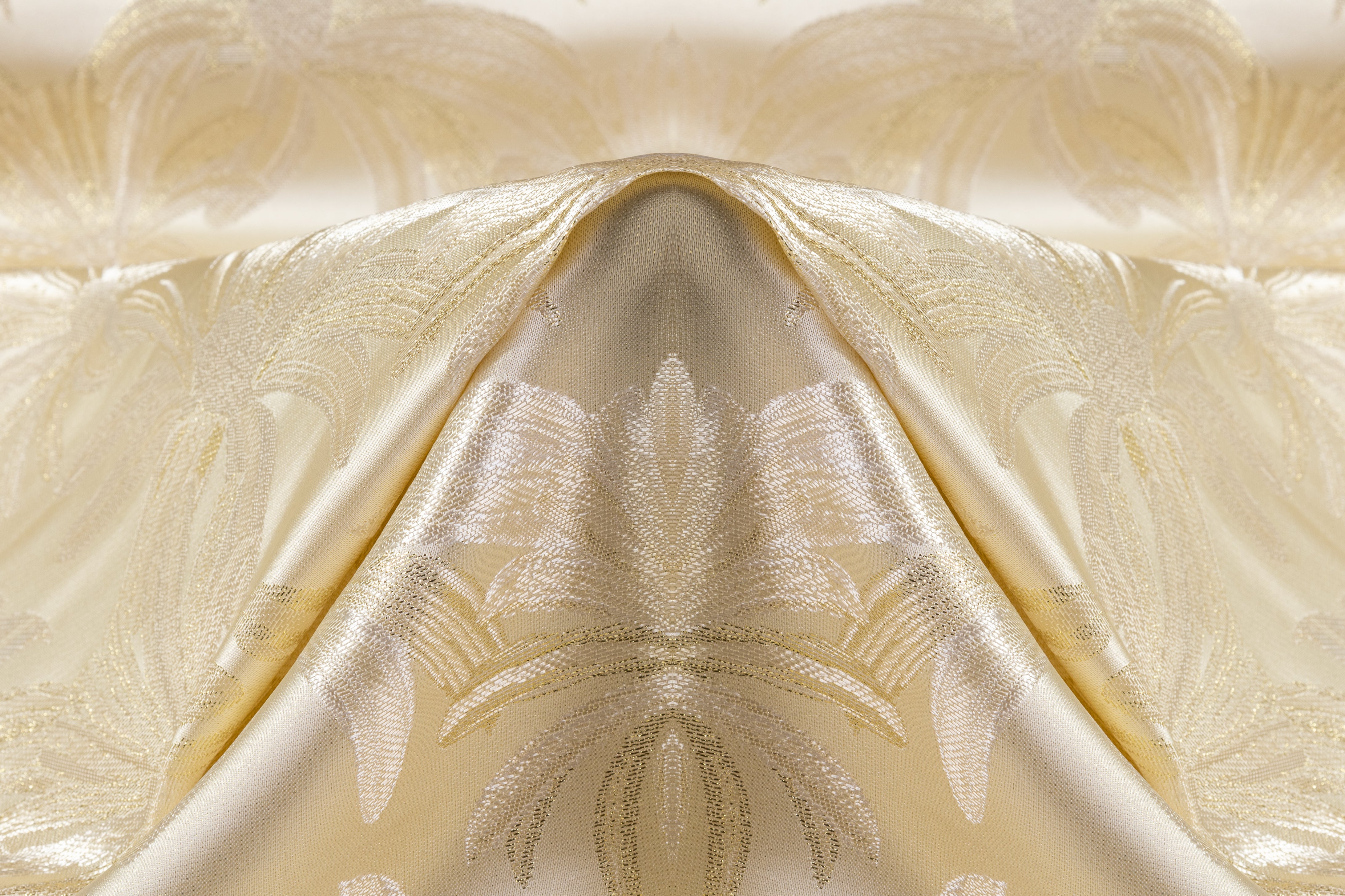 Floral Metallic Brocade - Champagne Gold
