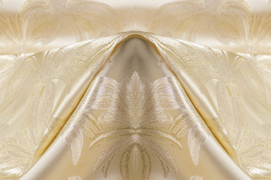 Floral Metallic Brocade - Champagne Gold