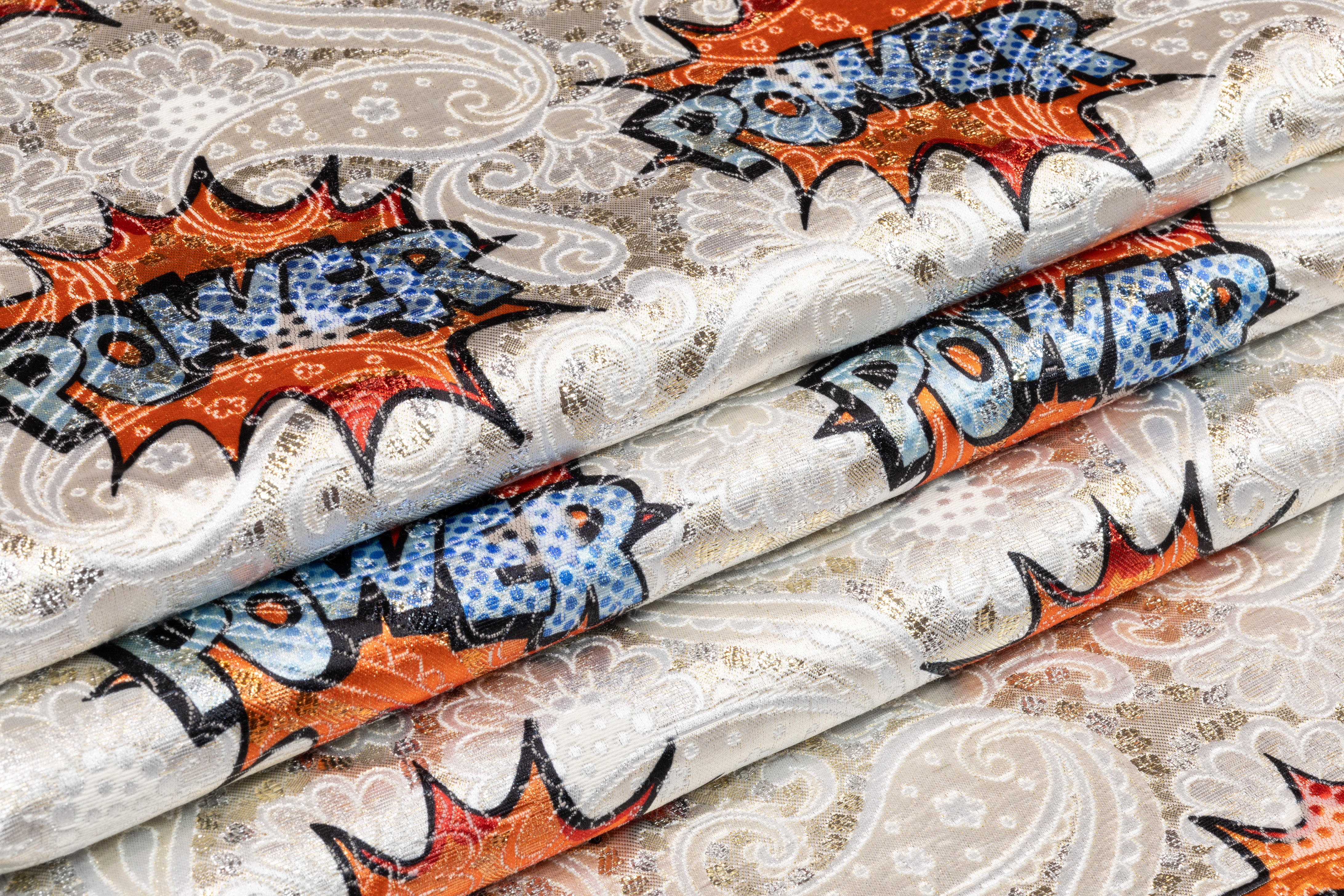 Comic Style Italian Paisley Metallic Brocade