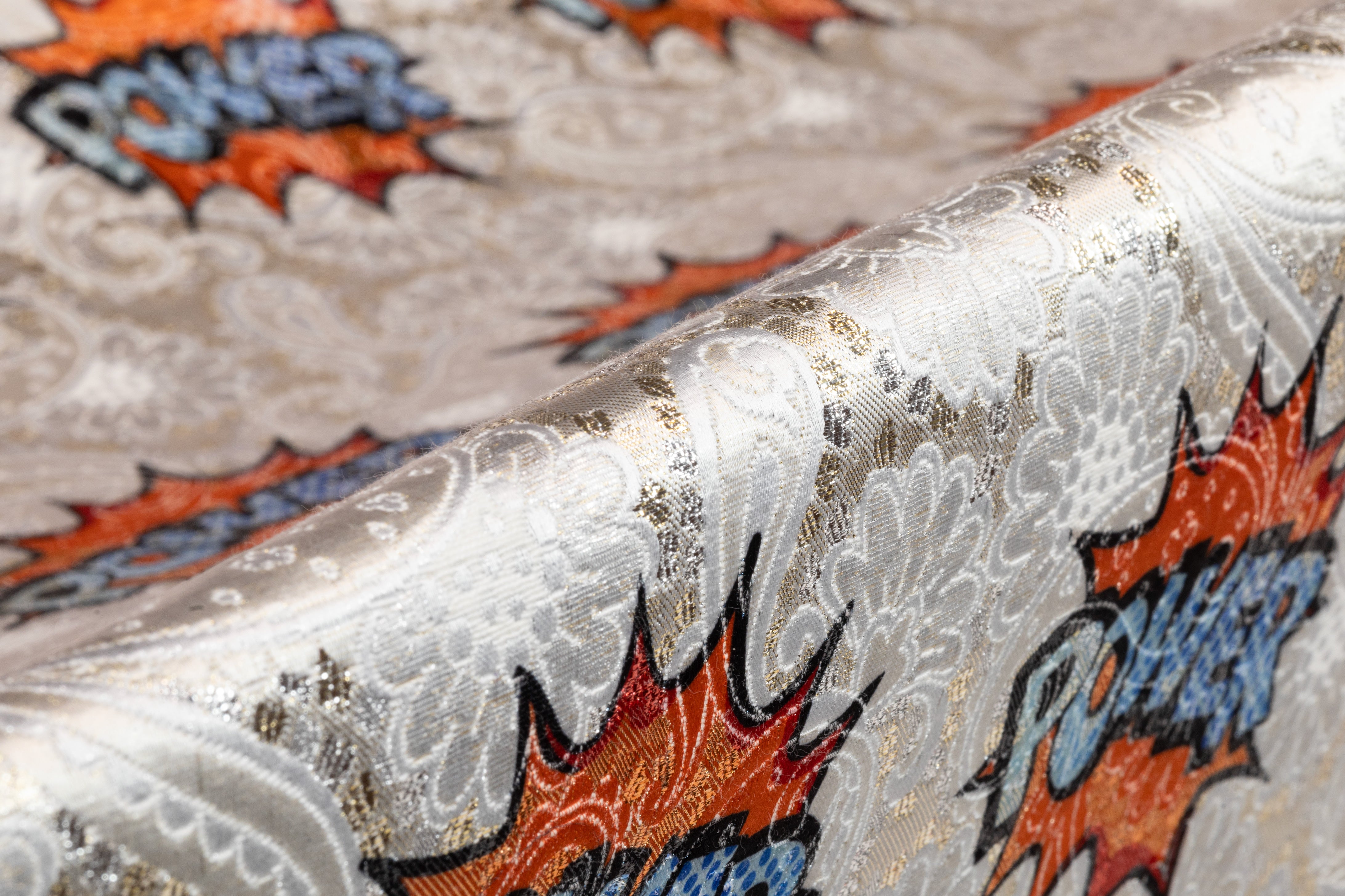 Comic Style Italian Paisley Metallic Brocade