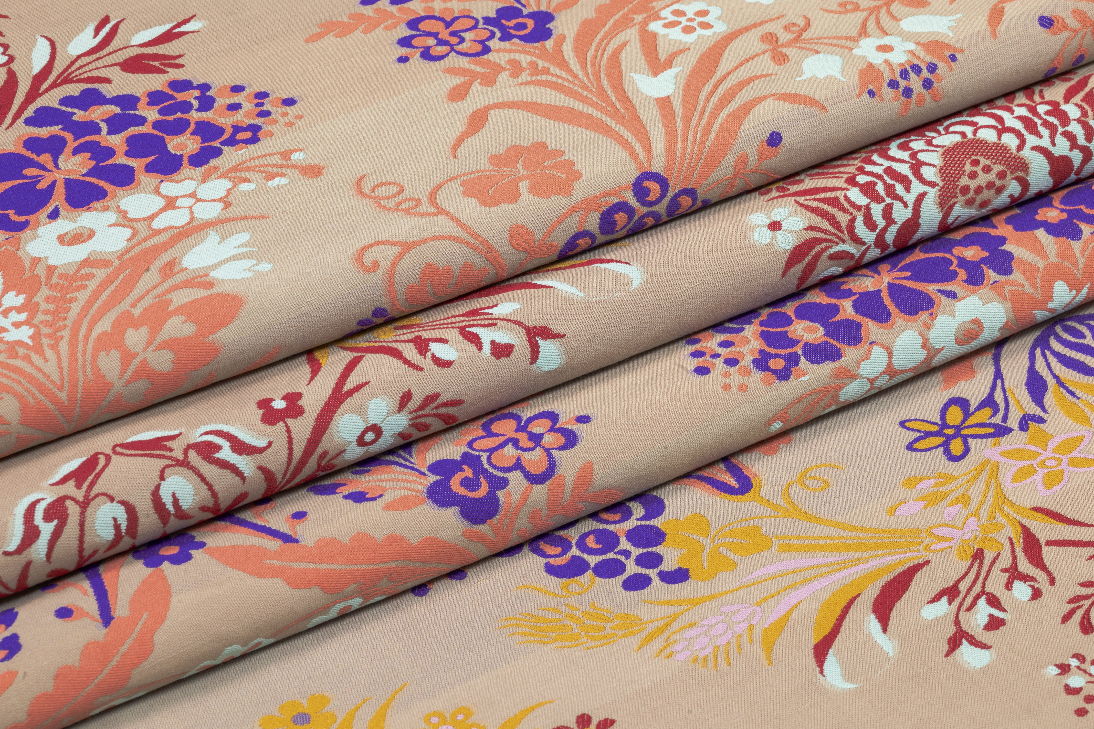 Damask Italian Poly Cotton Linen Brocade - Taupe