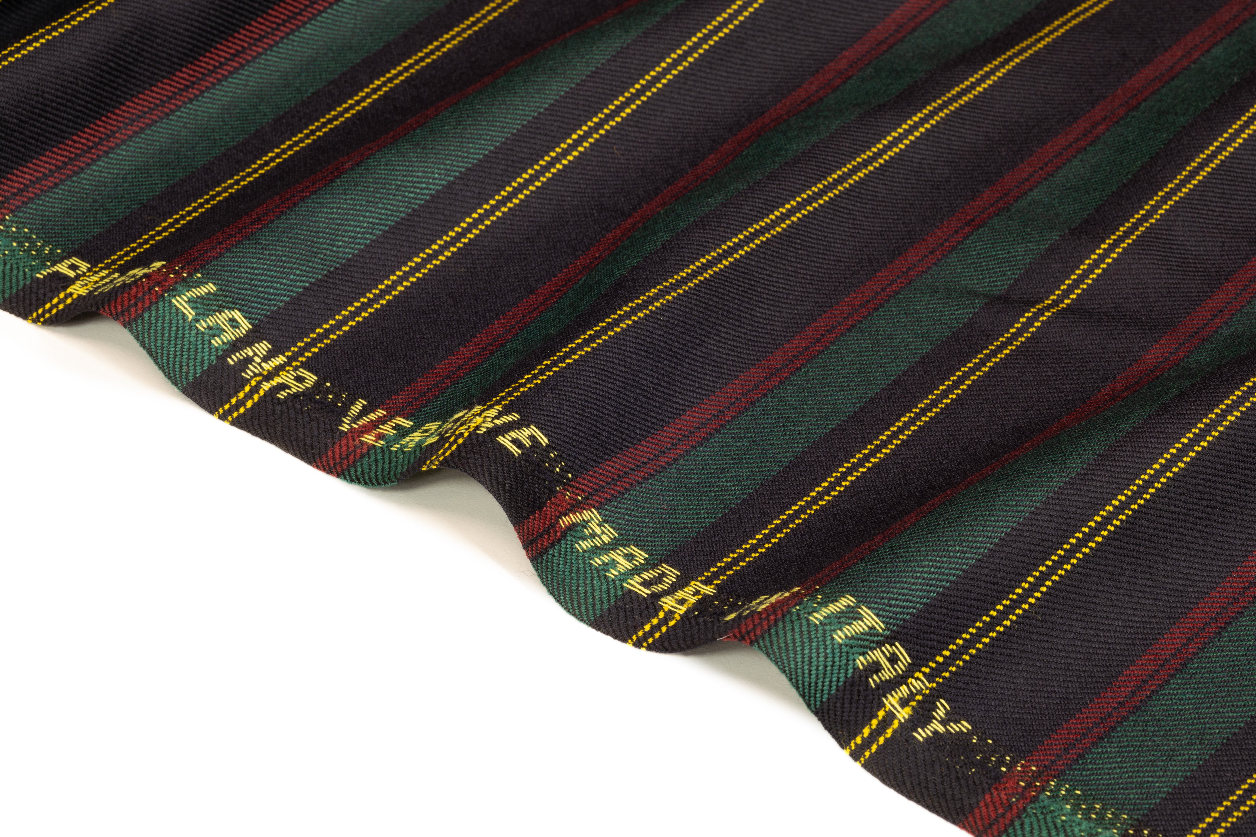 Striped Italian Wool Suiting - Navy / Deep Jade