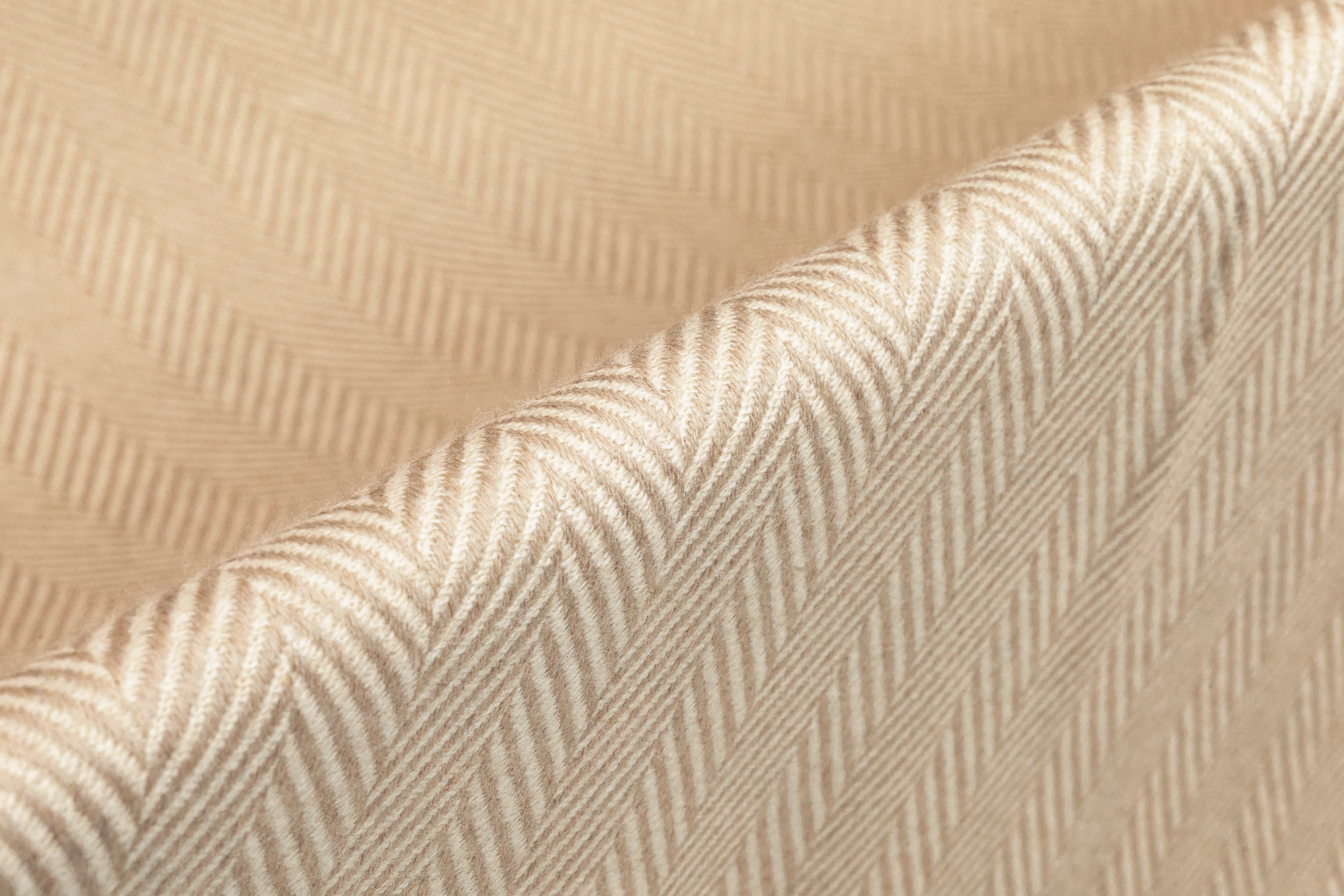 Herringbone Italian Wool - Light Beige