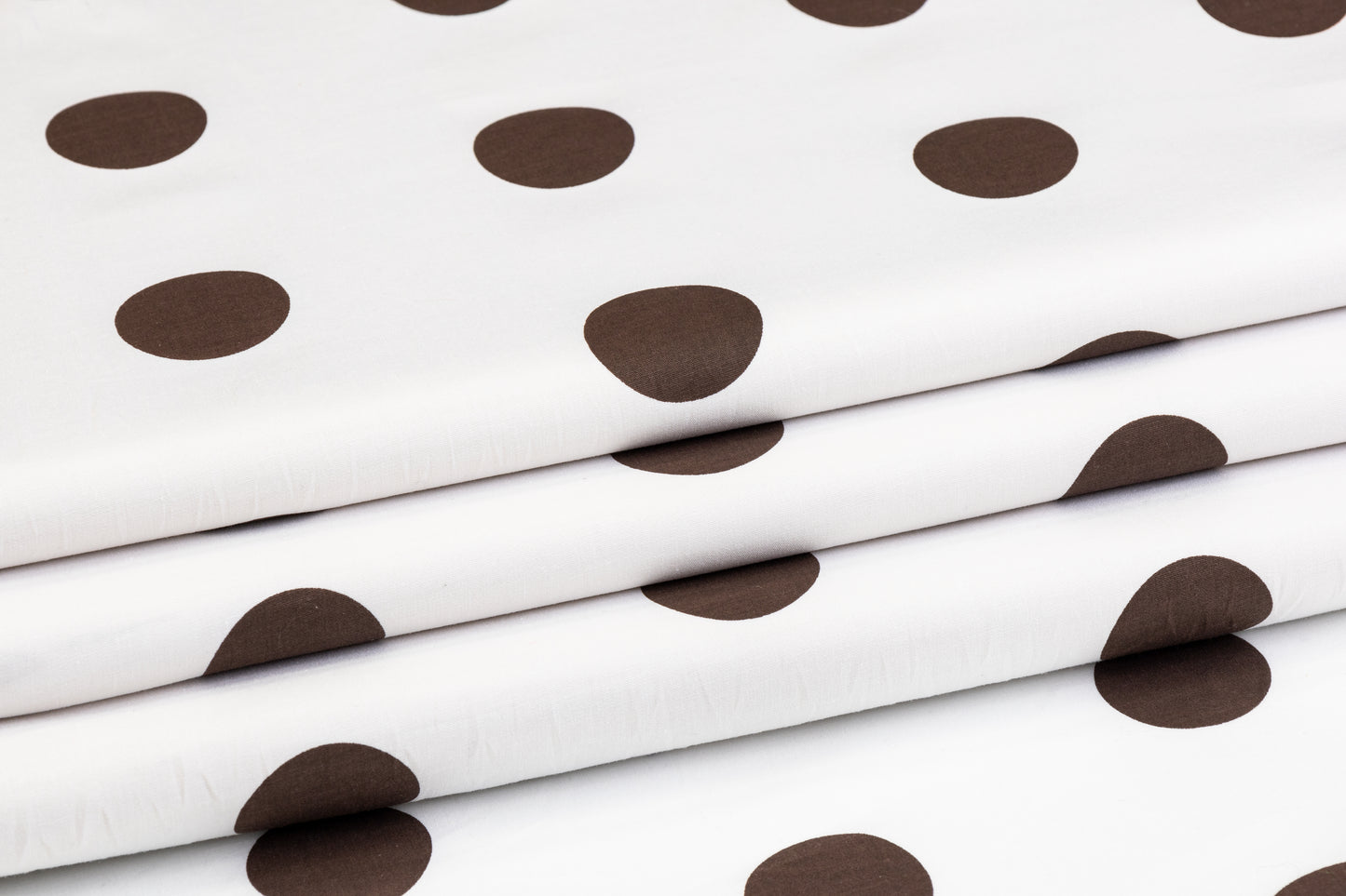Polka Dot Cotton Print - Brown and White