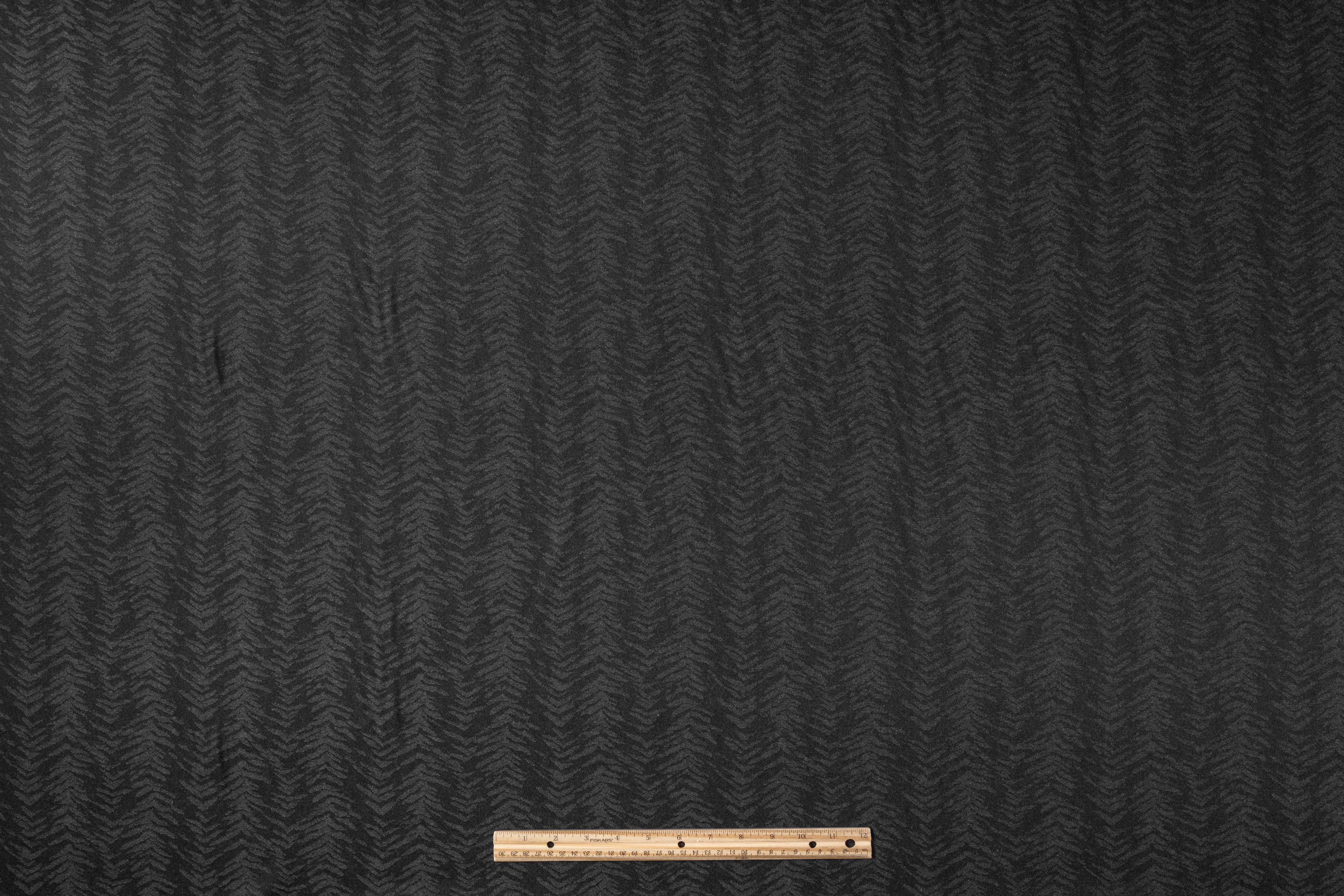 Italian Wool Jacquard Suiting - Charcoal Gray