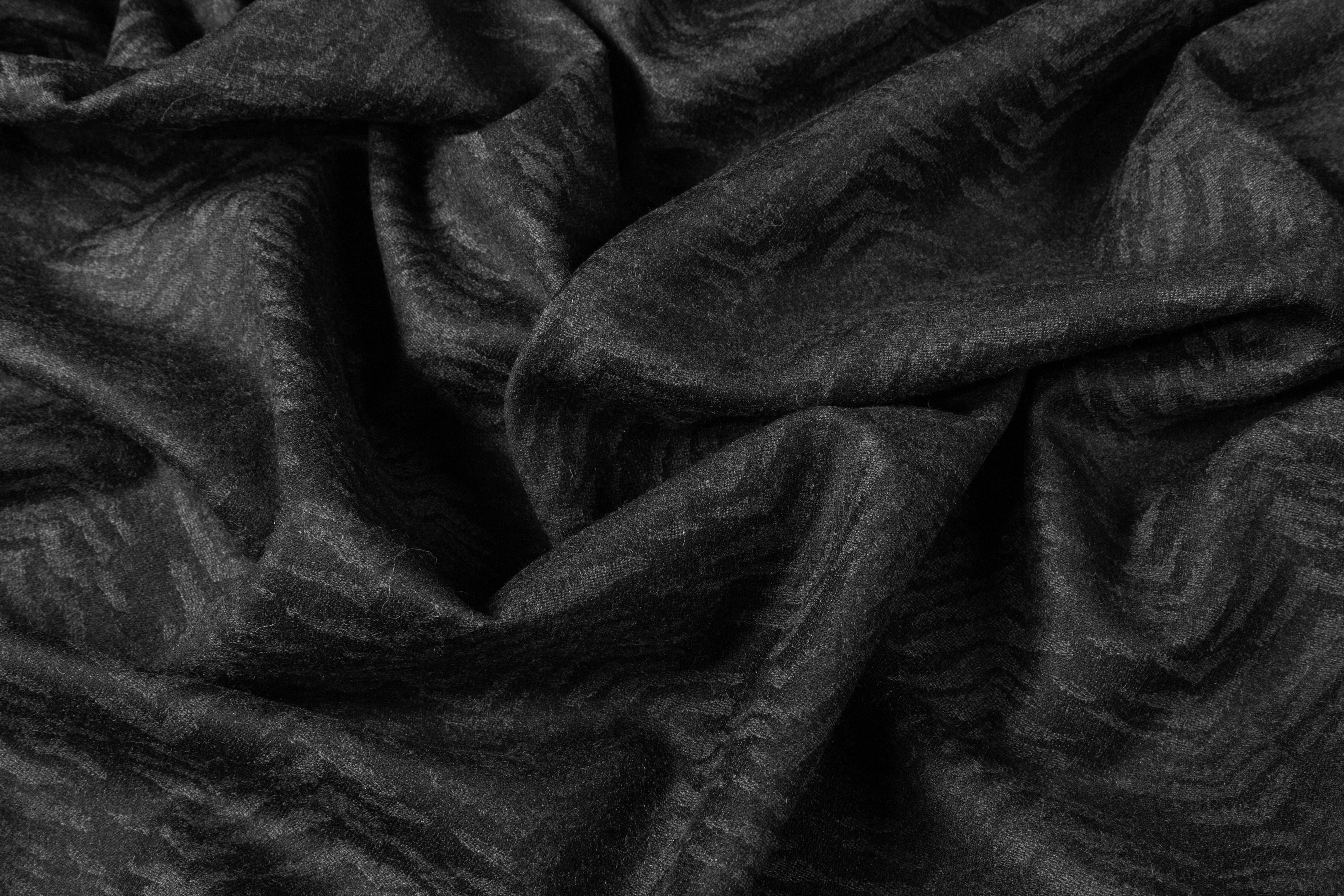 Italian Wool Jacquard Suiting - Charcoal Gray