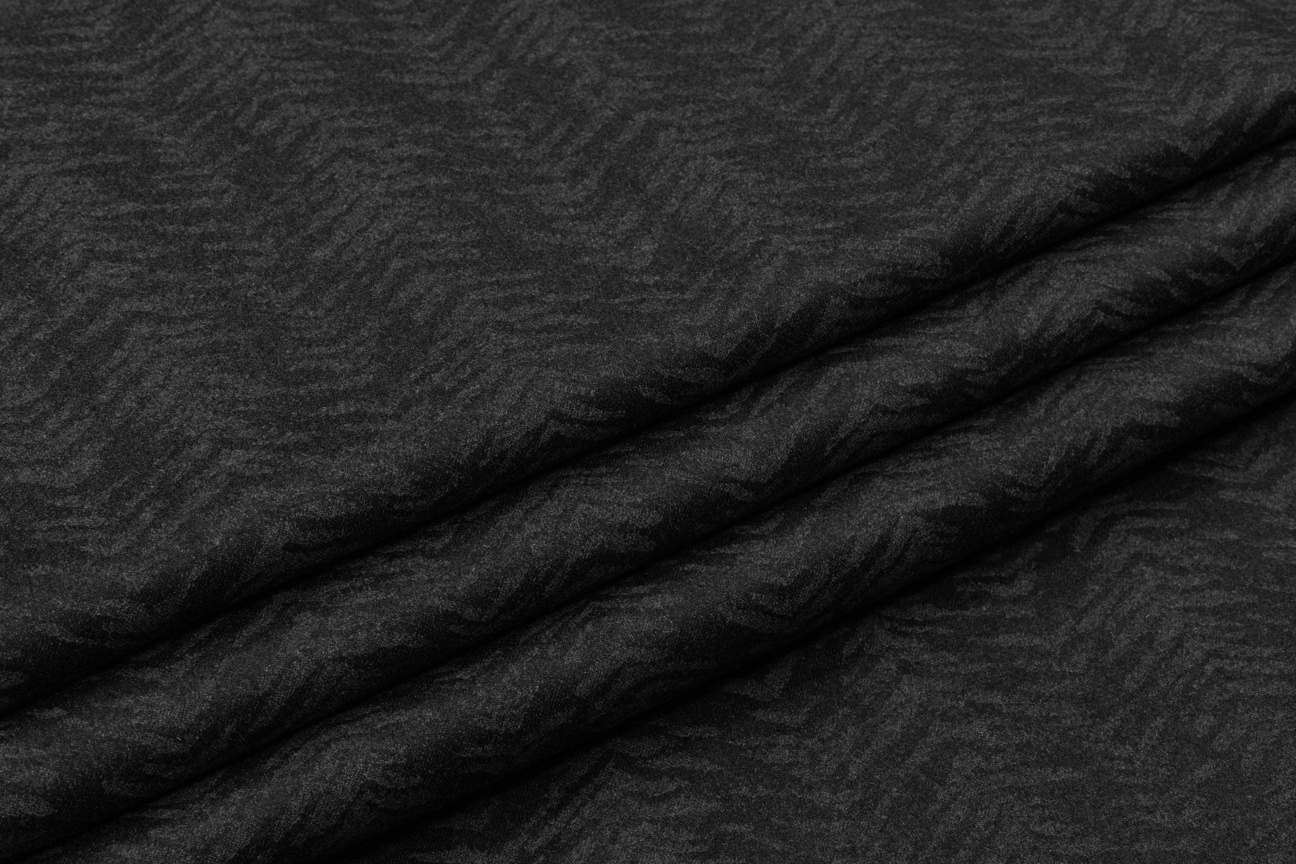 Italian Wool Jacquard Suiting - Charcoal Gray