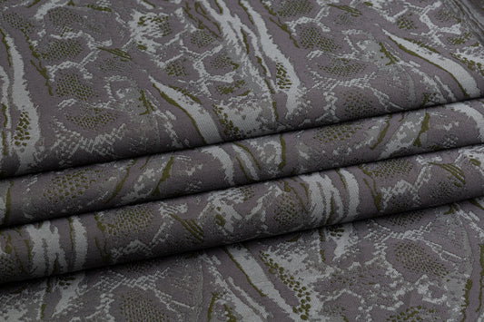 Abstract Brocade - Gunmetal Gray and Green