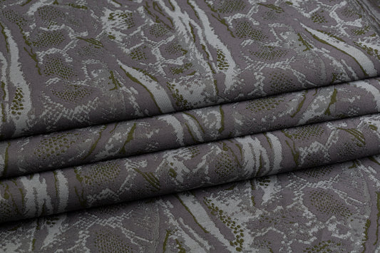 Abstract Brocade - Gunmetal Gray and Green