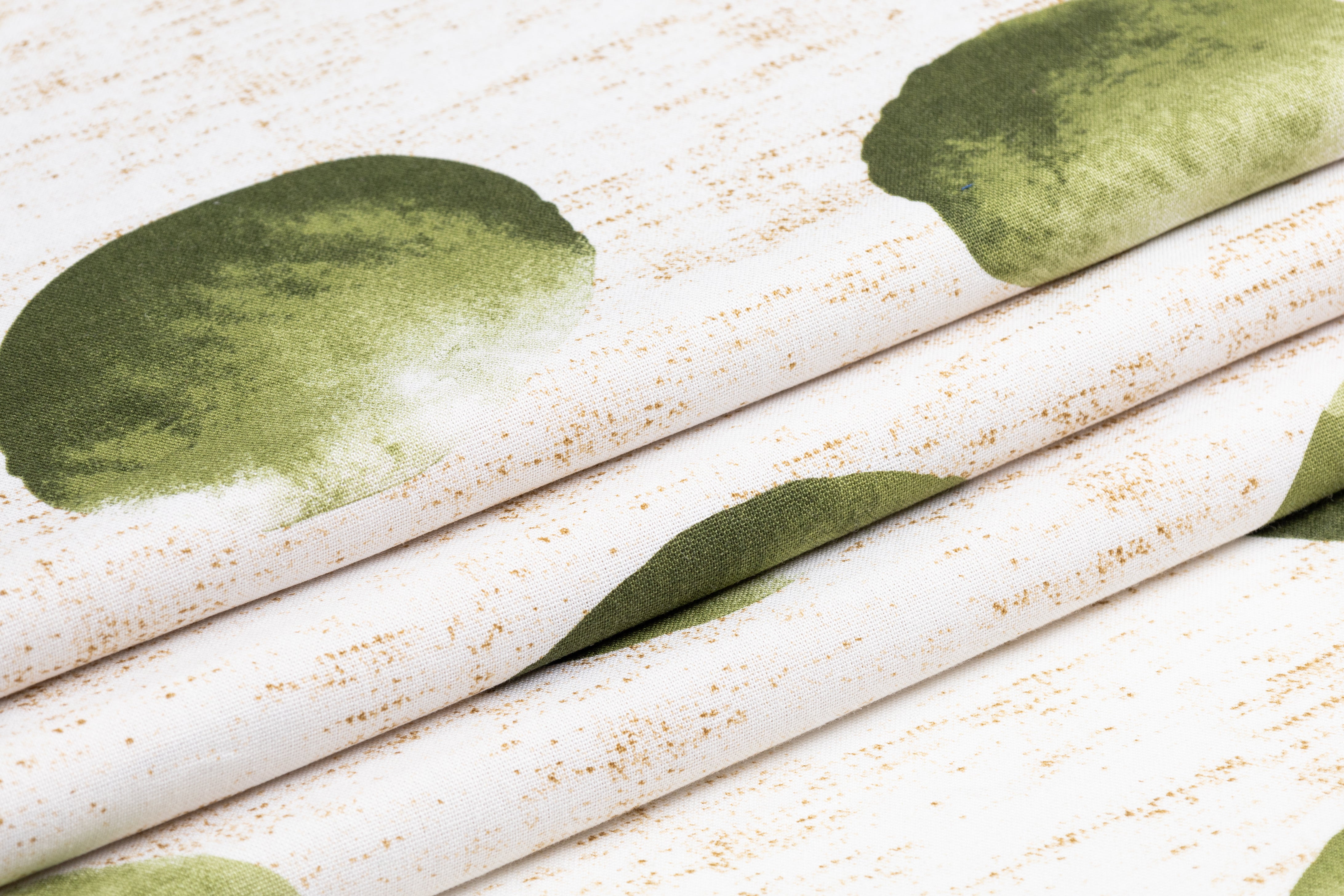 Printed Italian Linen Viscose Blend - White / Lime